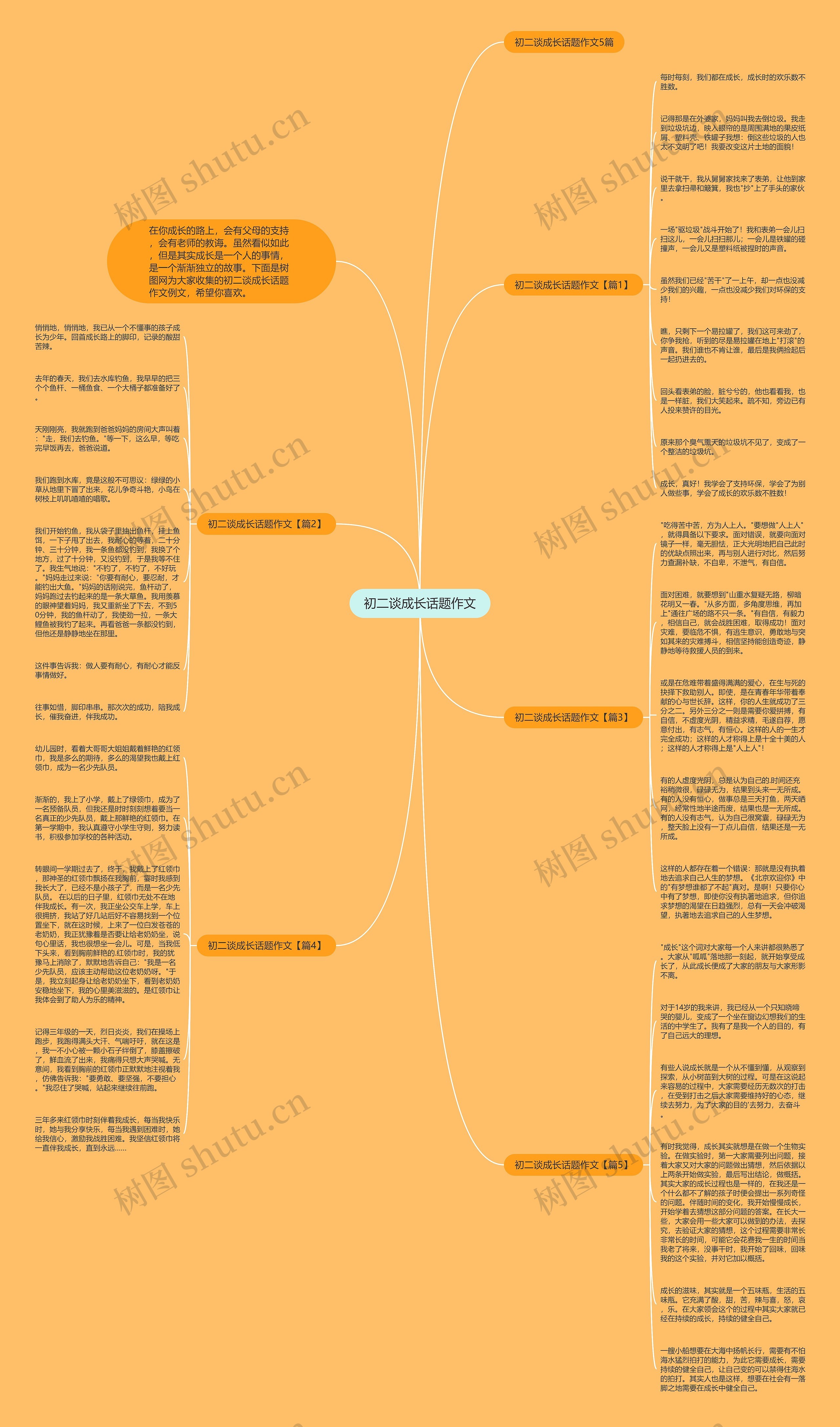 初二谈成长话题作文思维导图