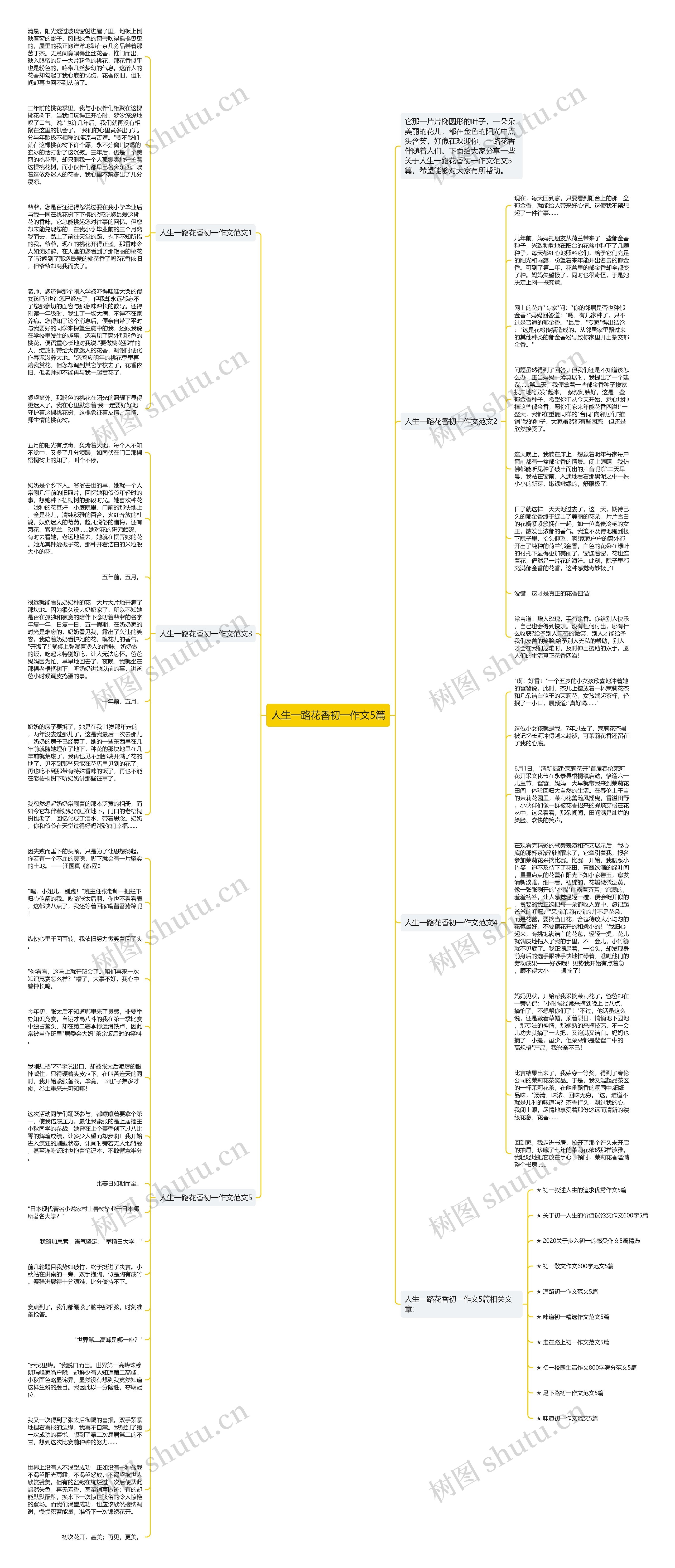 人生一路花香初一作文5篇思维导图