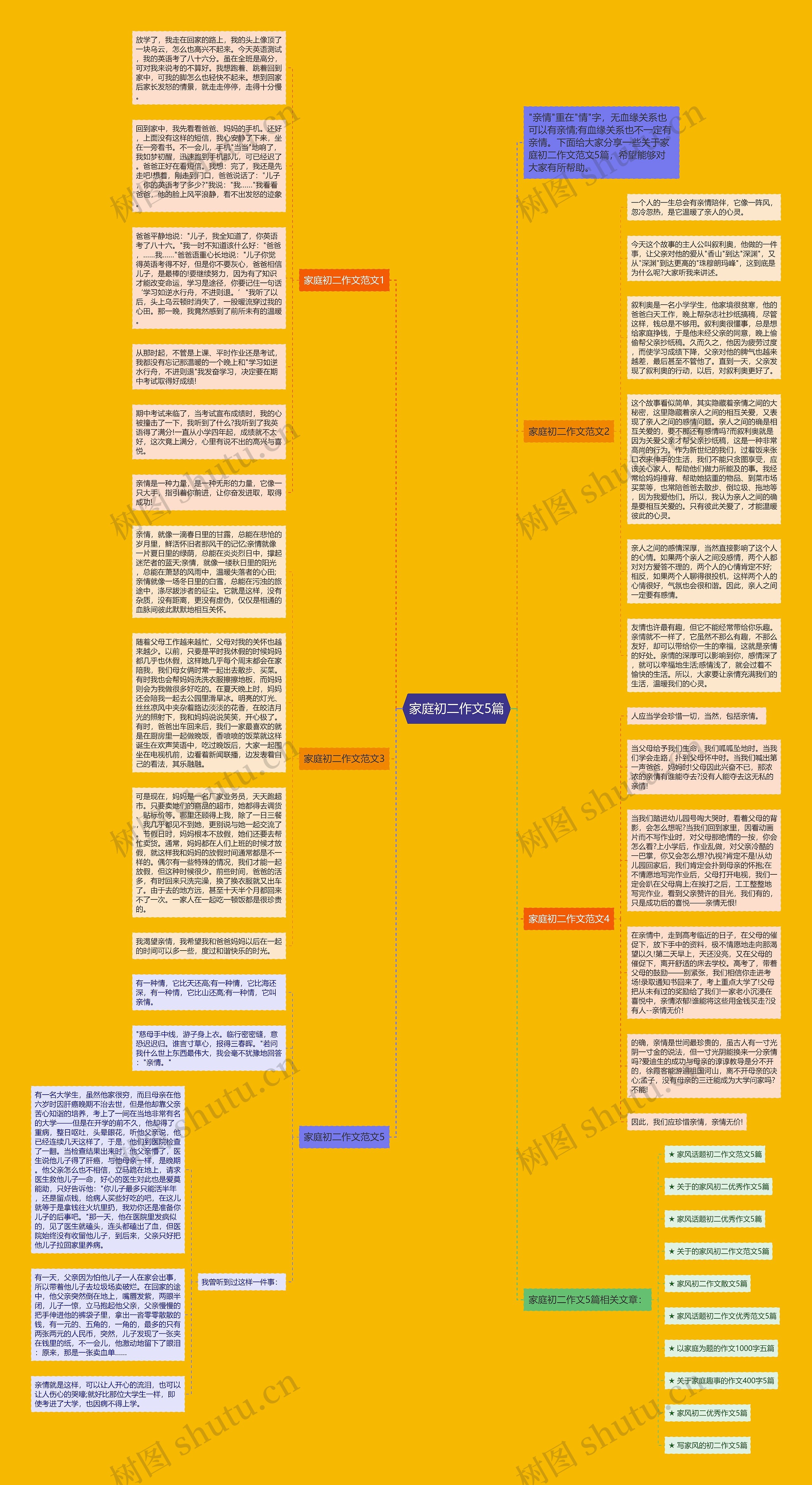 家庭初二作文5篇思维导图