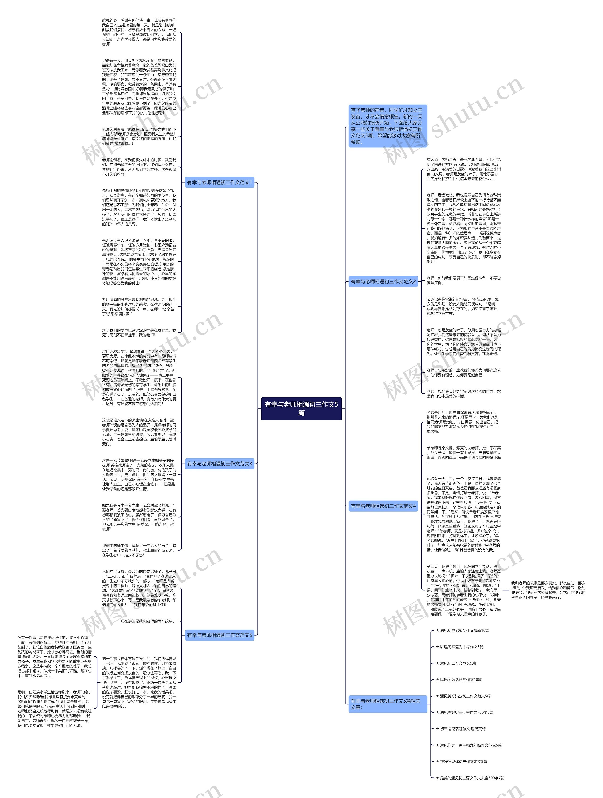 有幸与老师相遇初三作文5篇思维导图