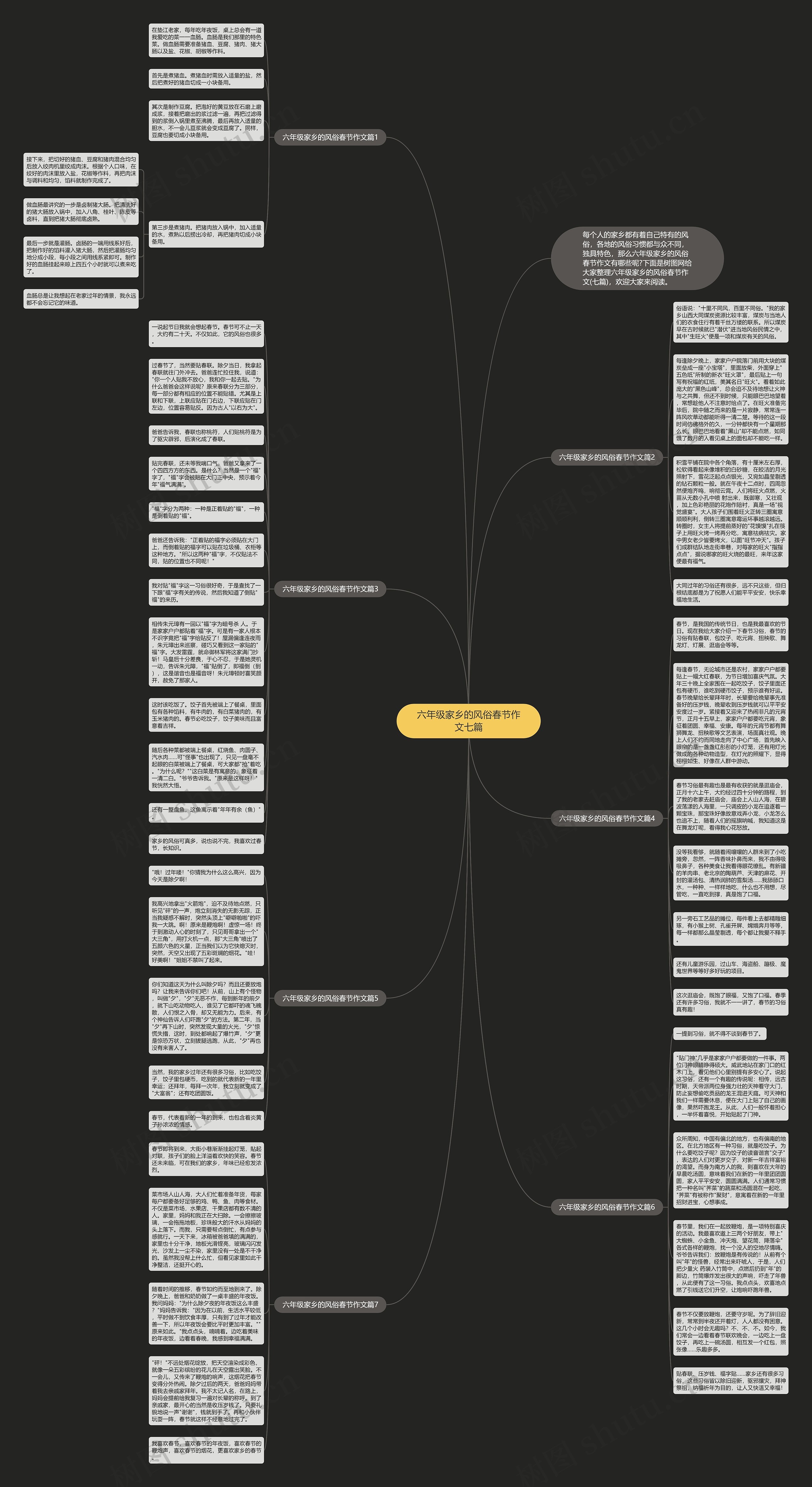 六年级家乡的风俗春节作文七篇思维导图