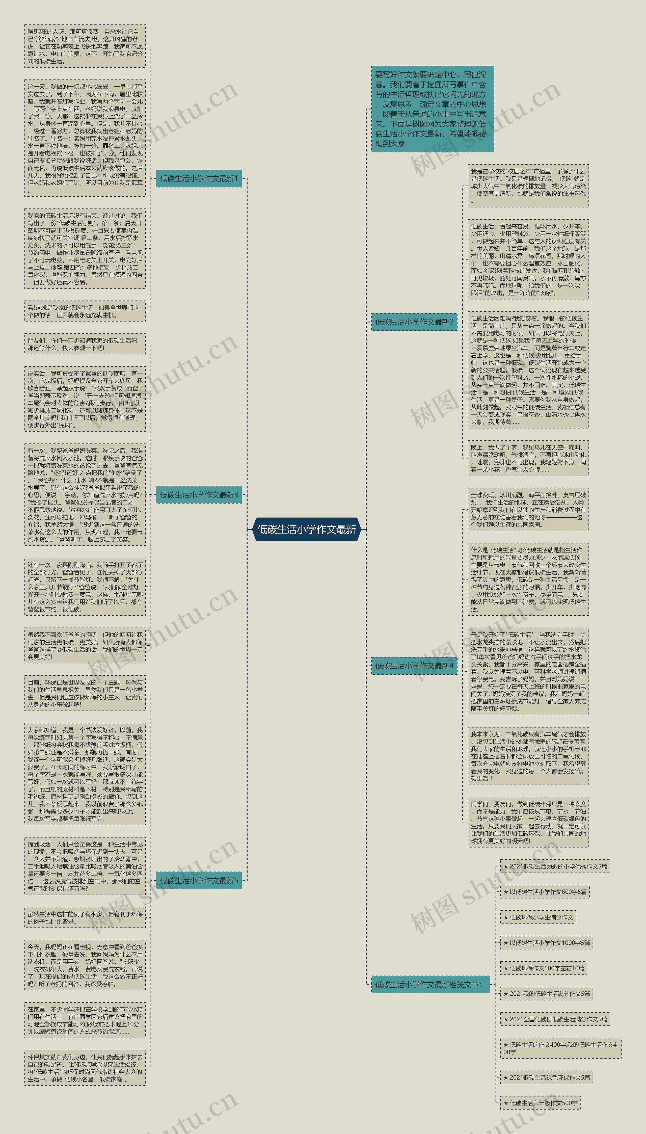 低碳生活小学作文最新思维导图
