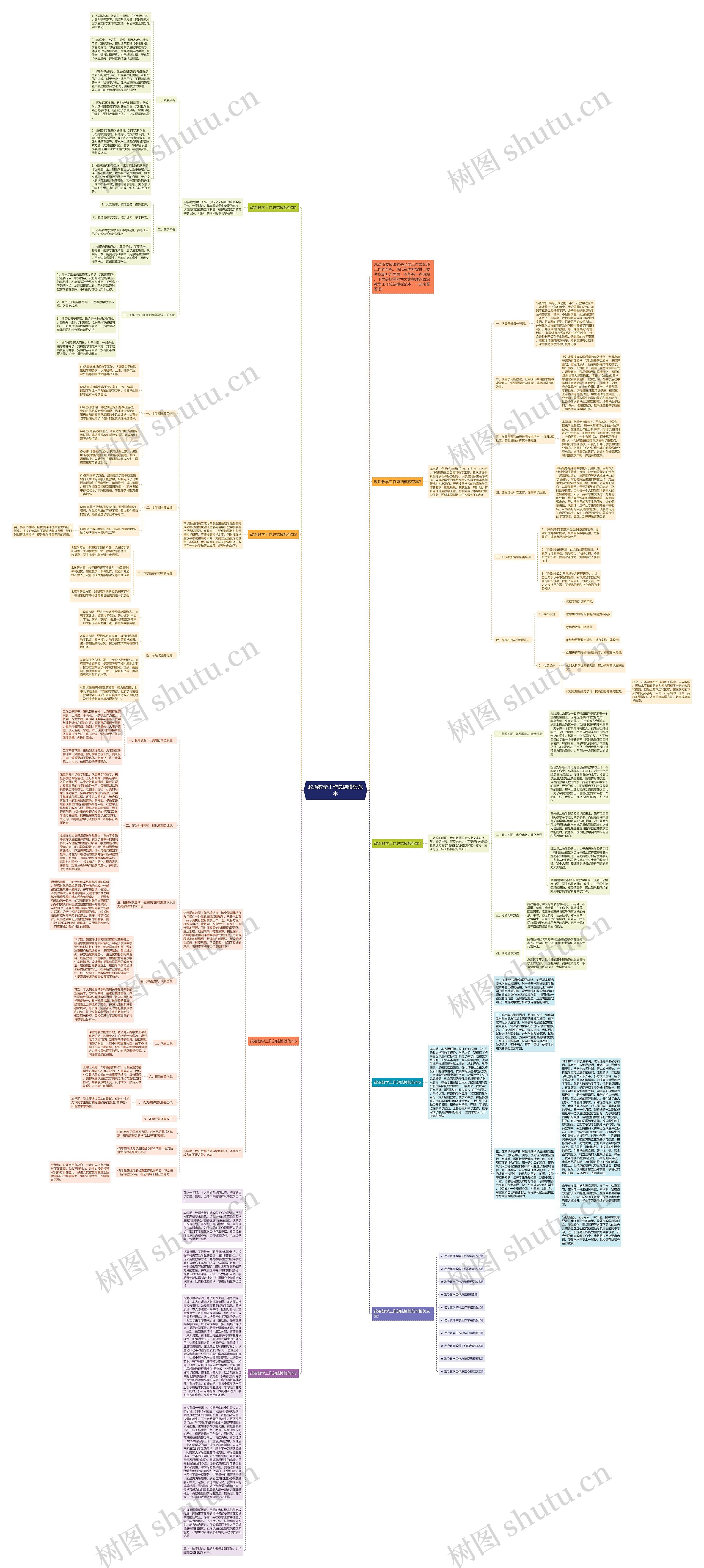 政治教学工作总结范本思维导图