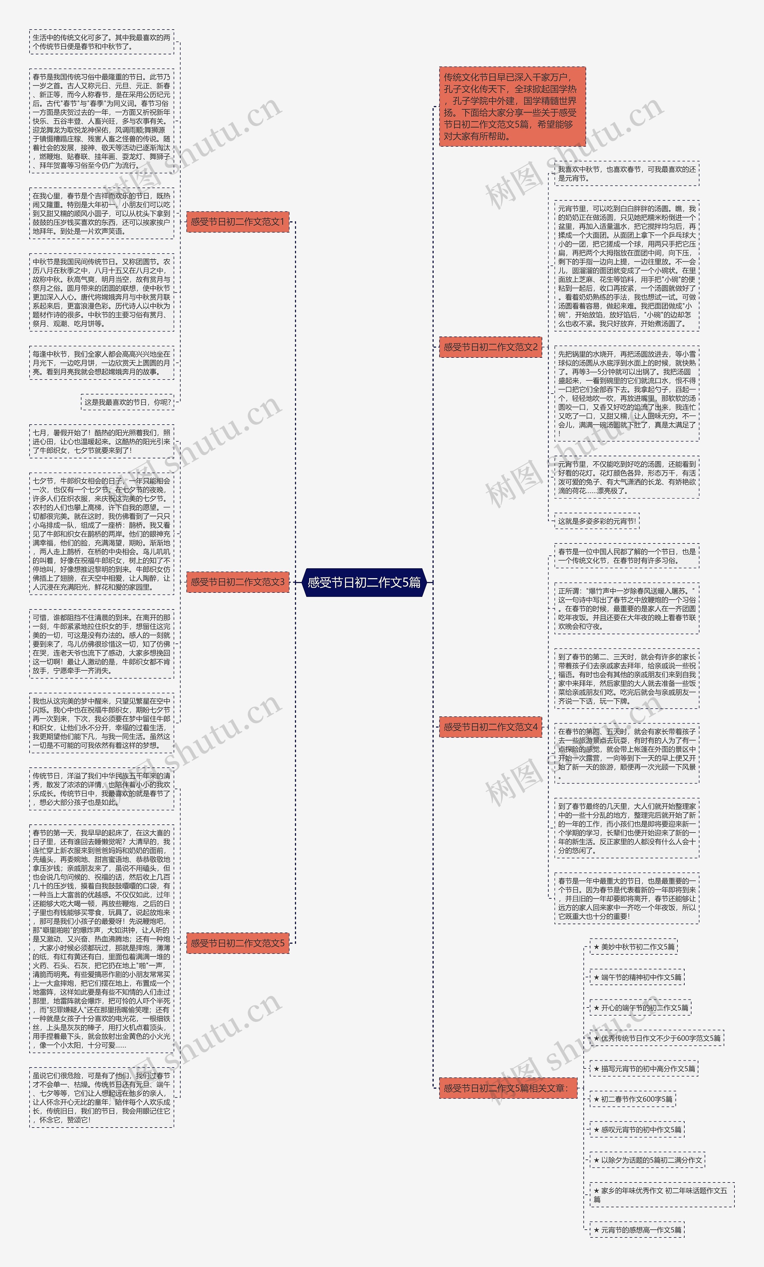 感受节日初二作文5篇思维导图