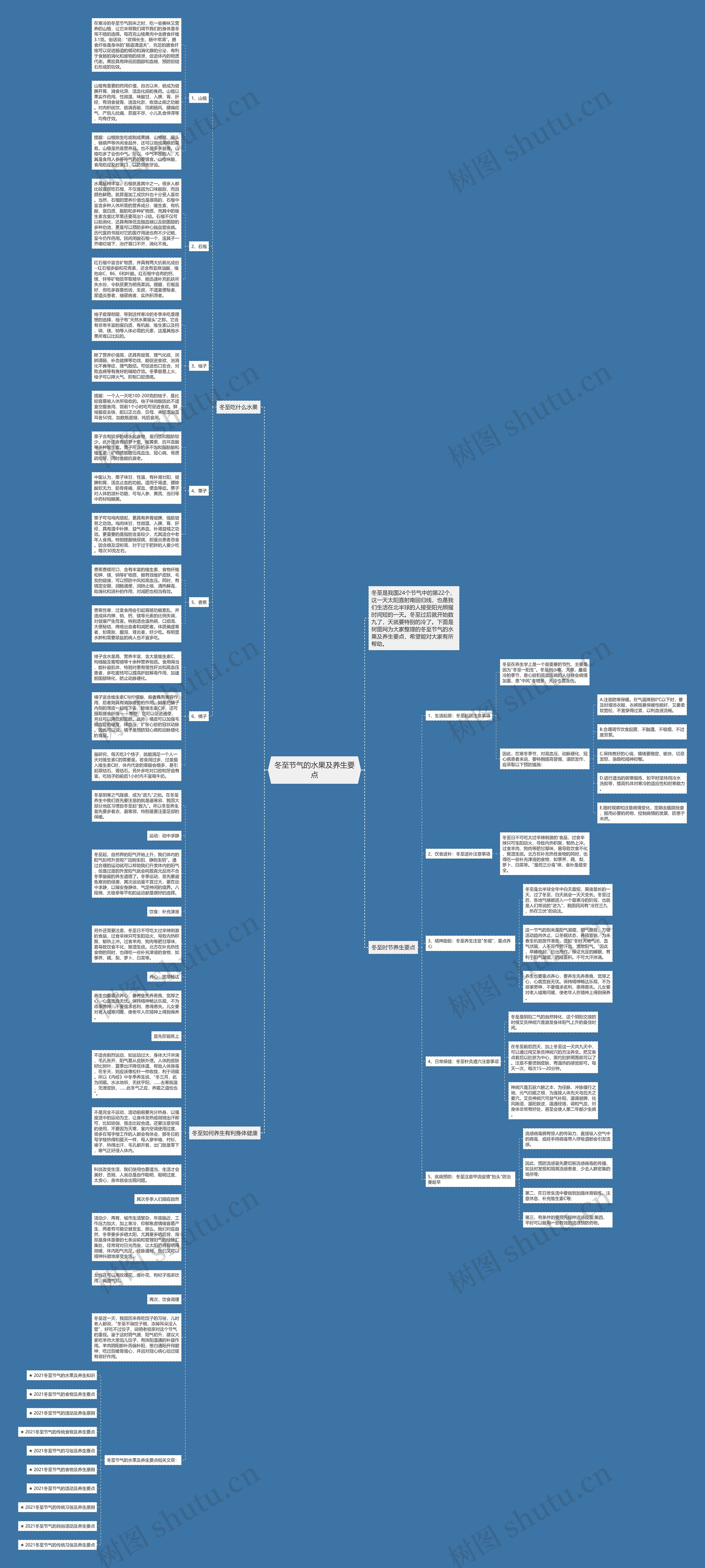 冬至节气的水果及养生要点思维导图