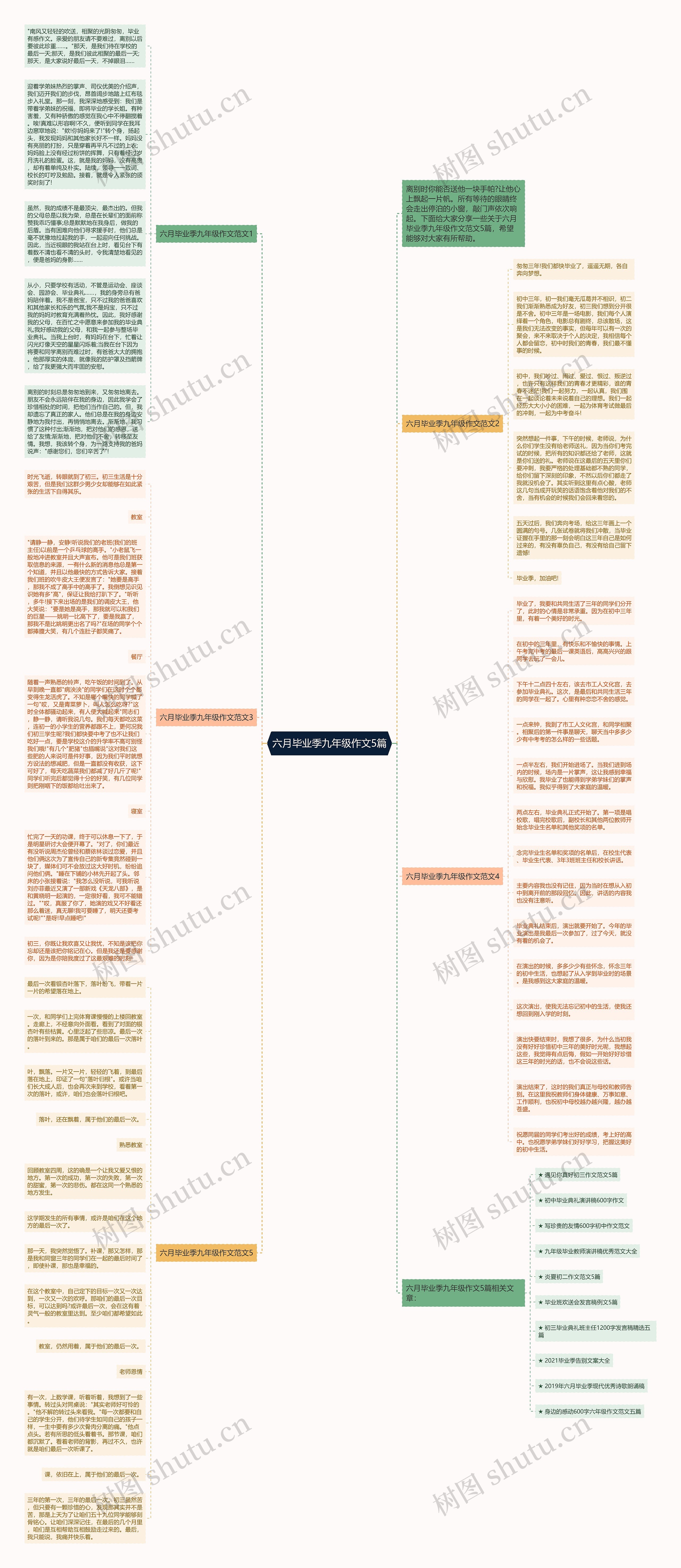 六月毕业季九年级作文5篇思维导图