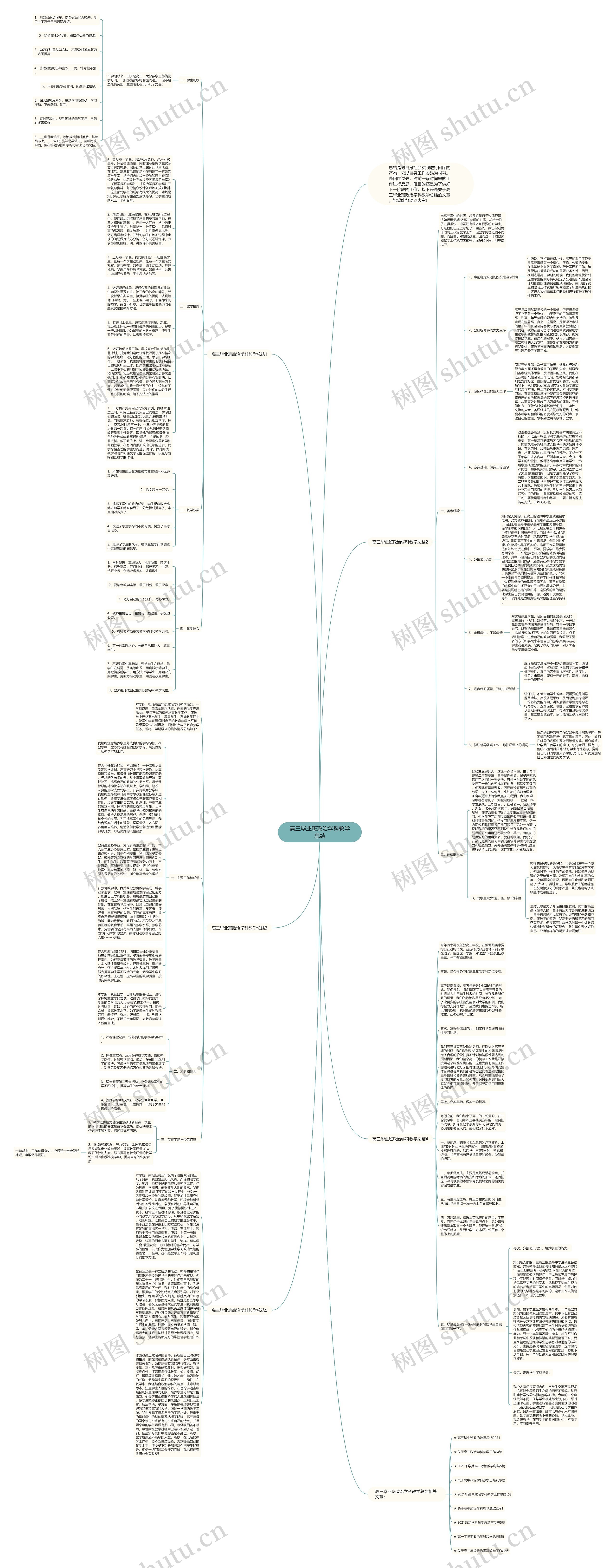 高三毕业班政治学科教学总结思维导图