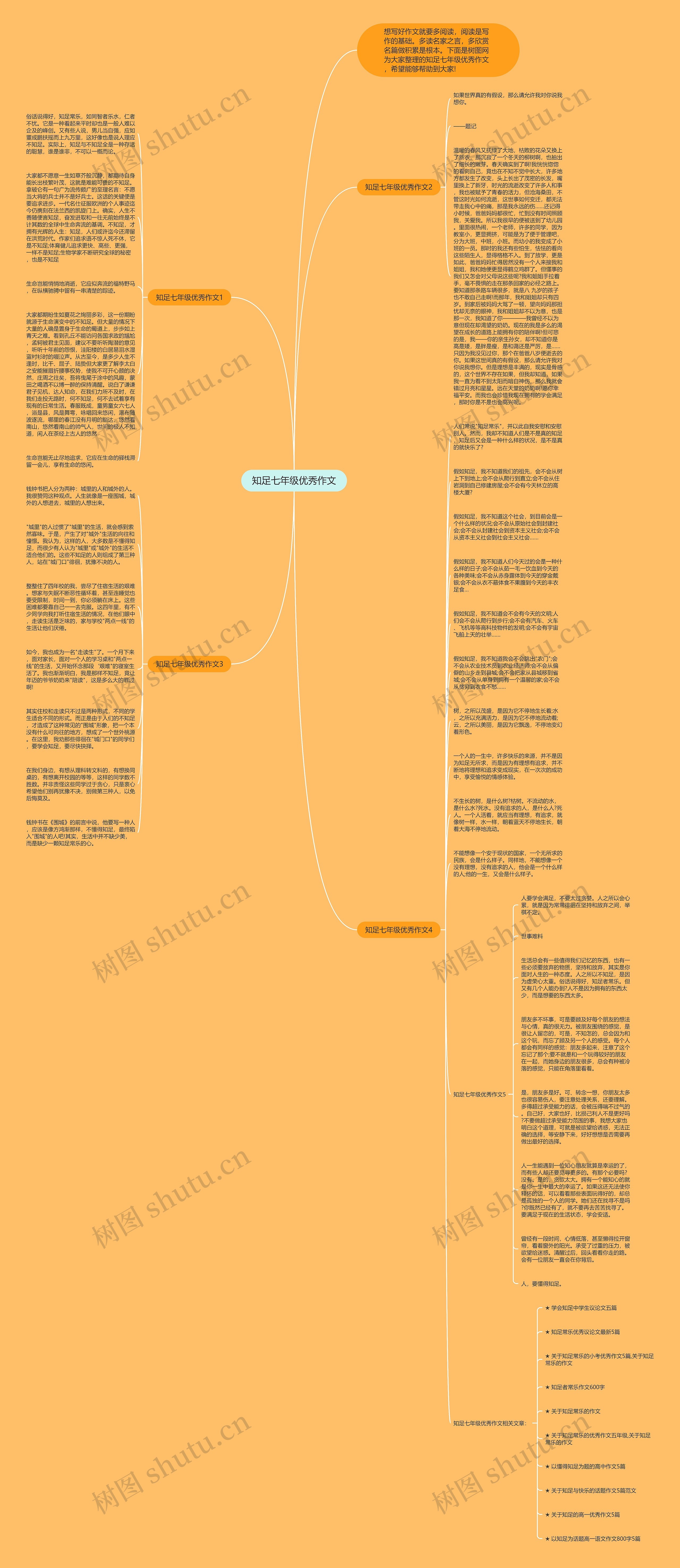 知足七年级优秀作文思维导图