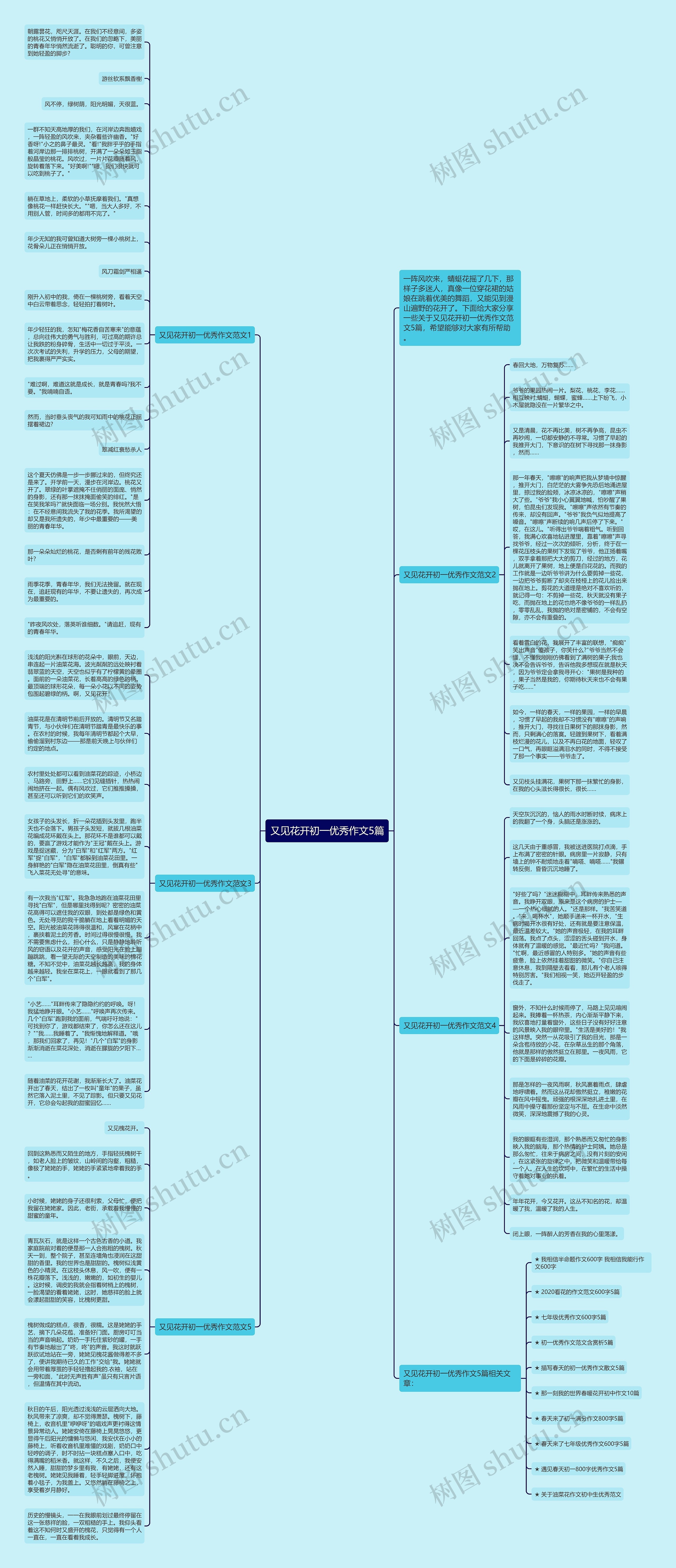 又见花开初一优秀作文5篇思维导图