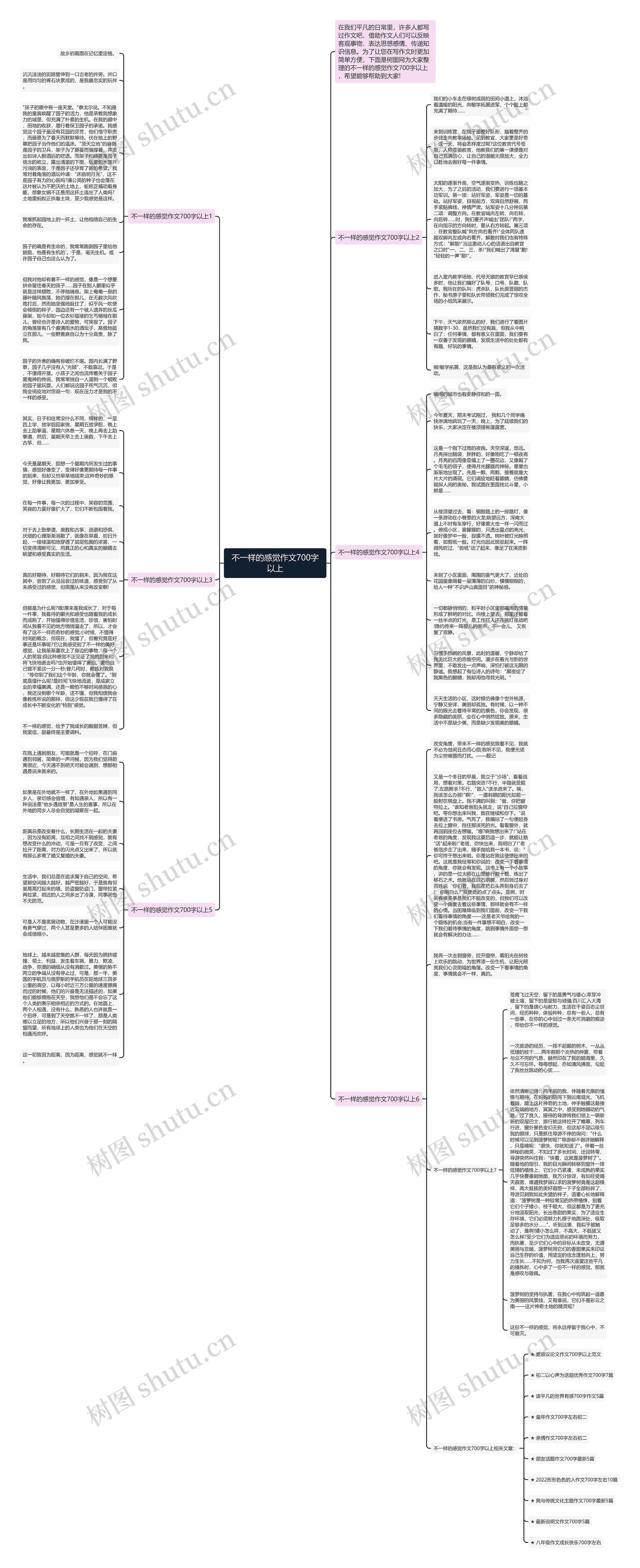 不一样的感觉作文700字以上思维导图