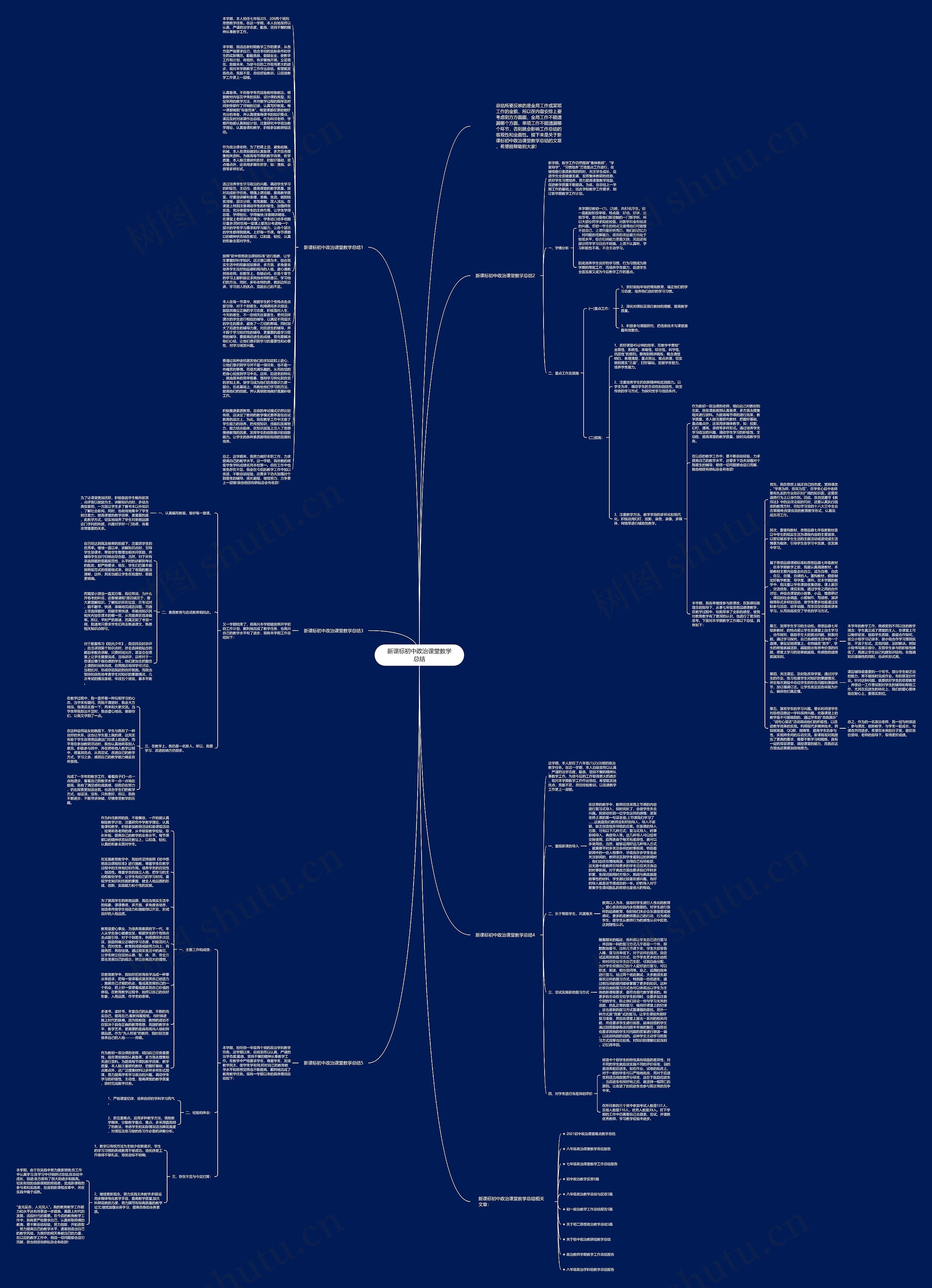 新课标初中政治课堂教学总结思维导图