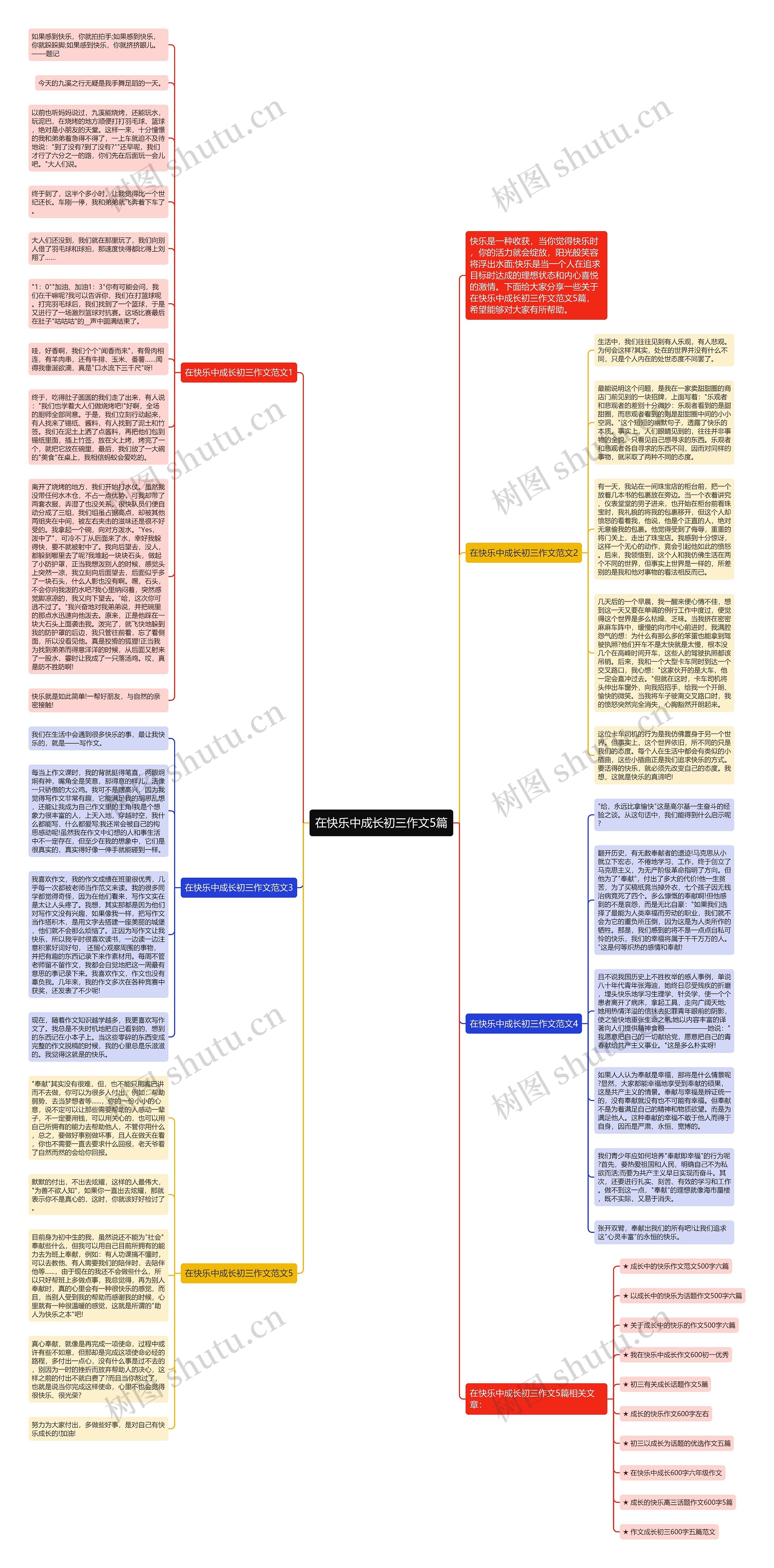 在快乐中成长初三作文5篇思维导图