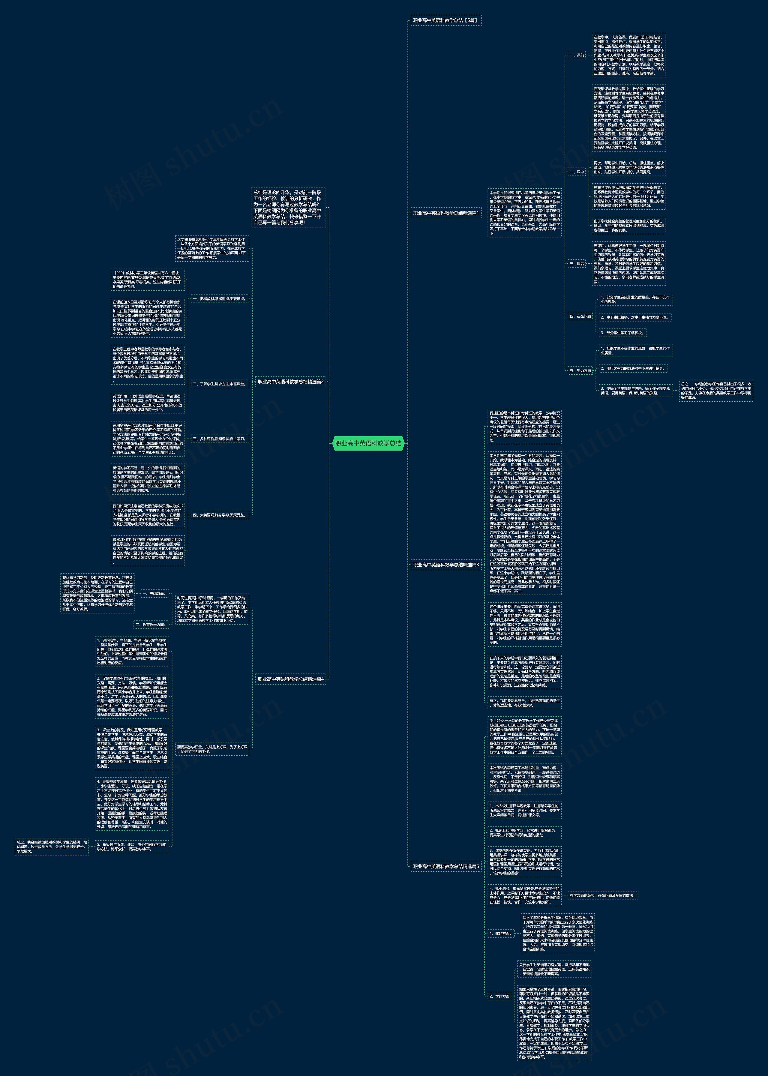 职业高中英语科教学总结思维导图