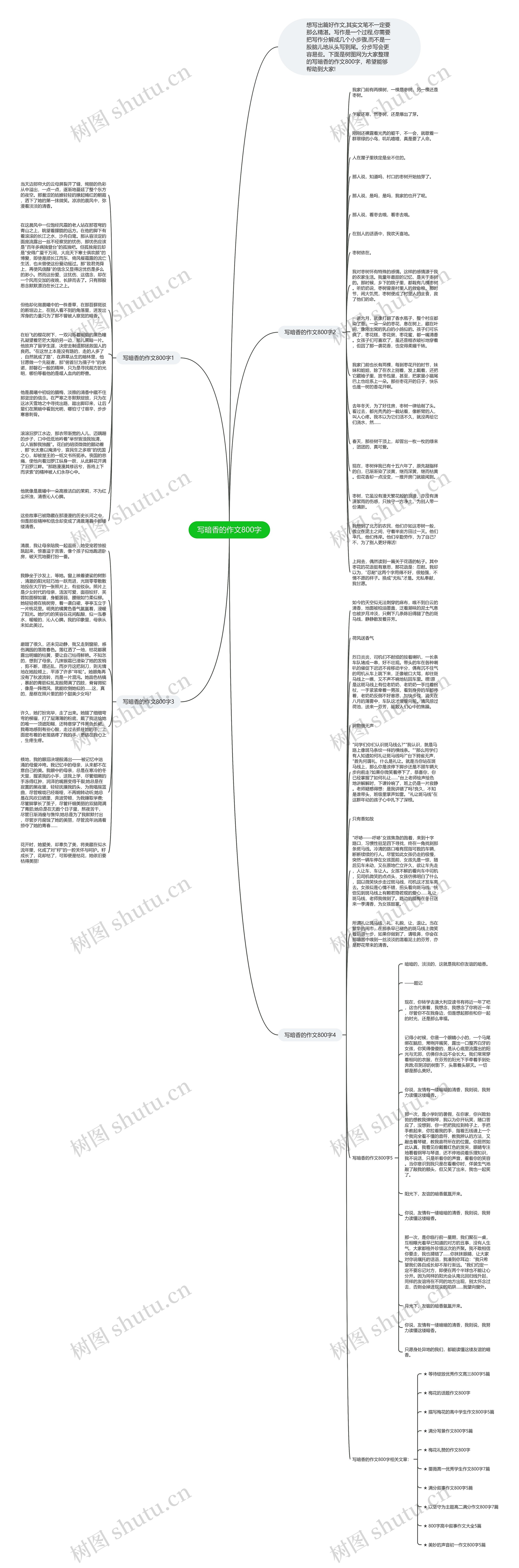 写暗香的作文800字思维导图