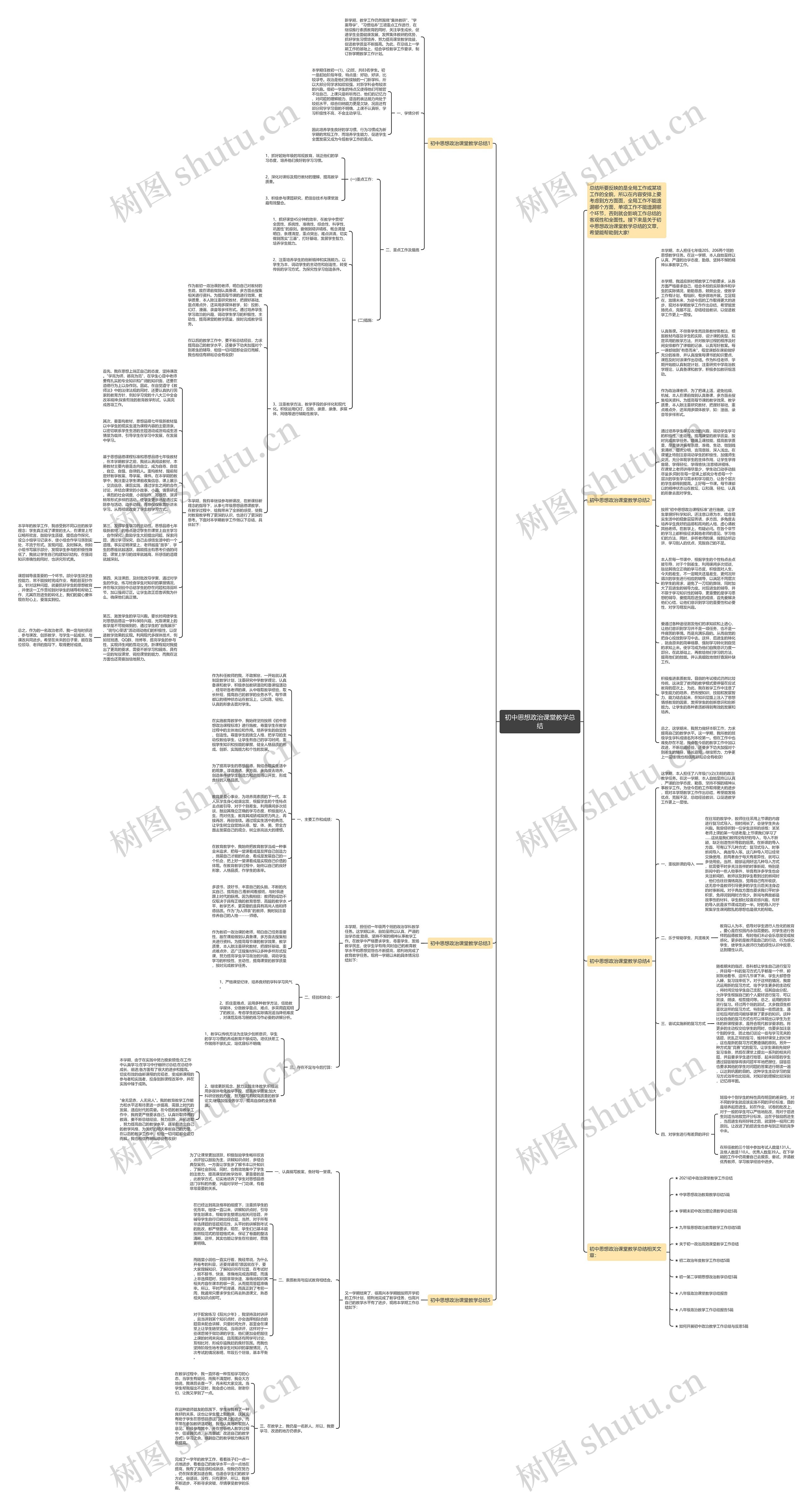 初中思想政治课堂教学总结思维导图
