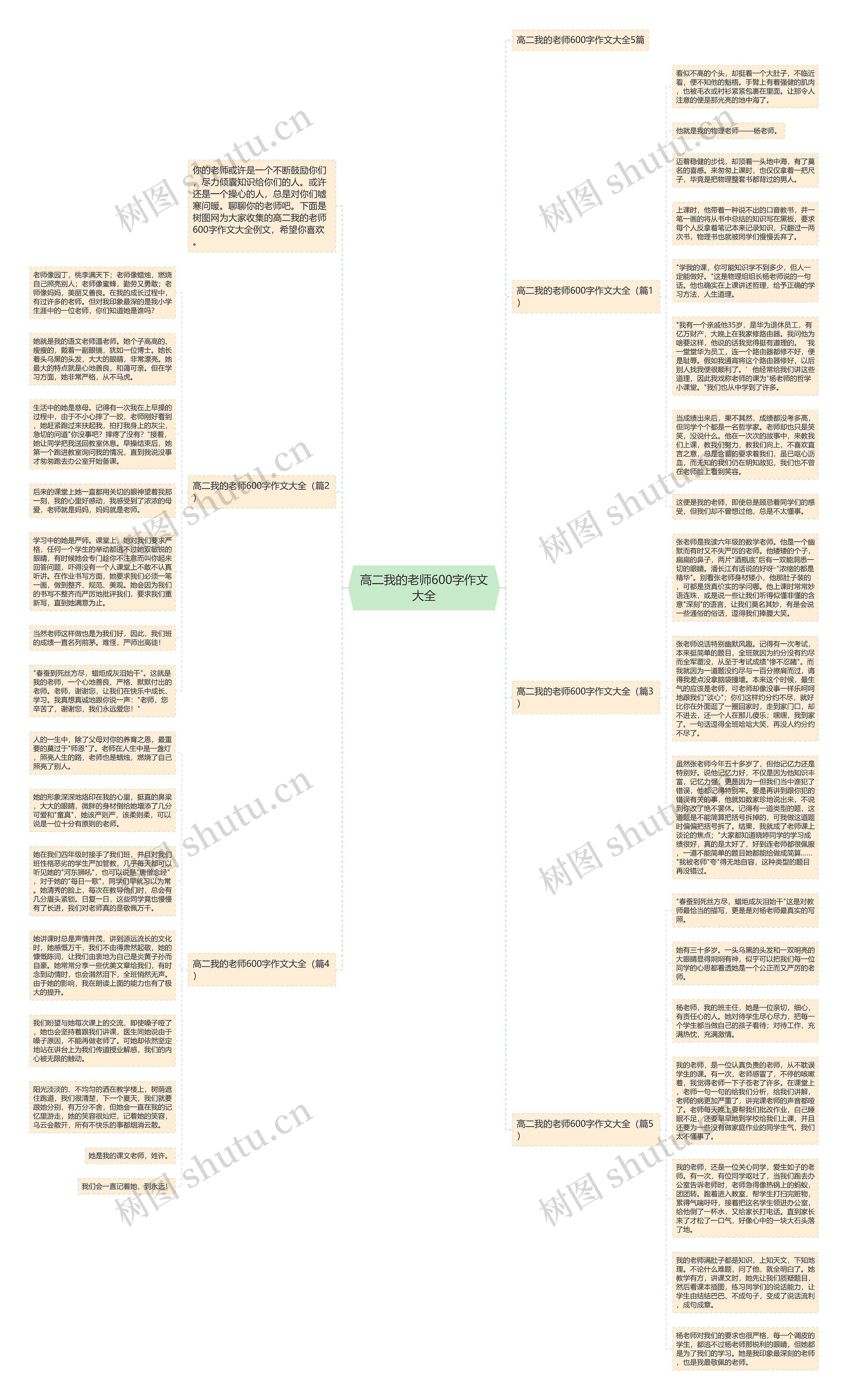 高二我的老师600字作文大全思维导图