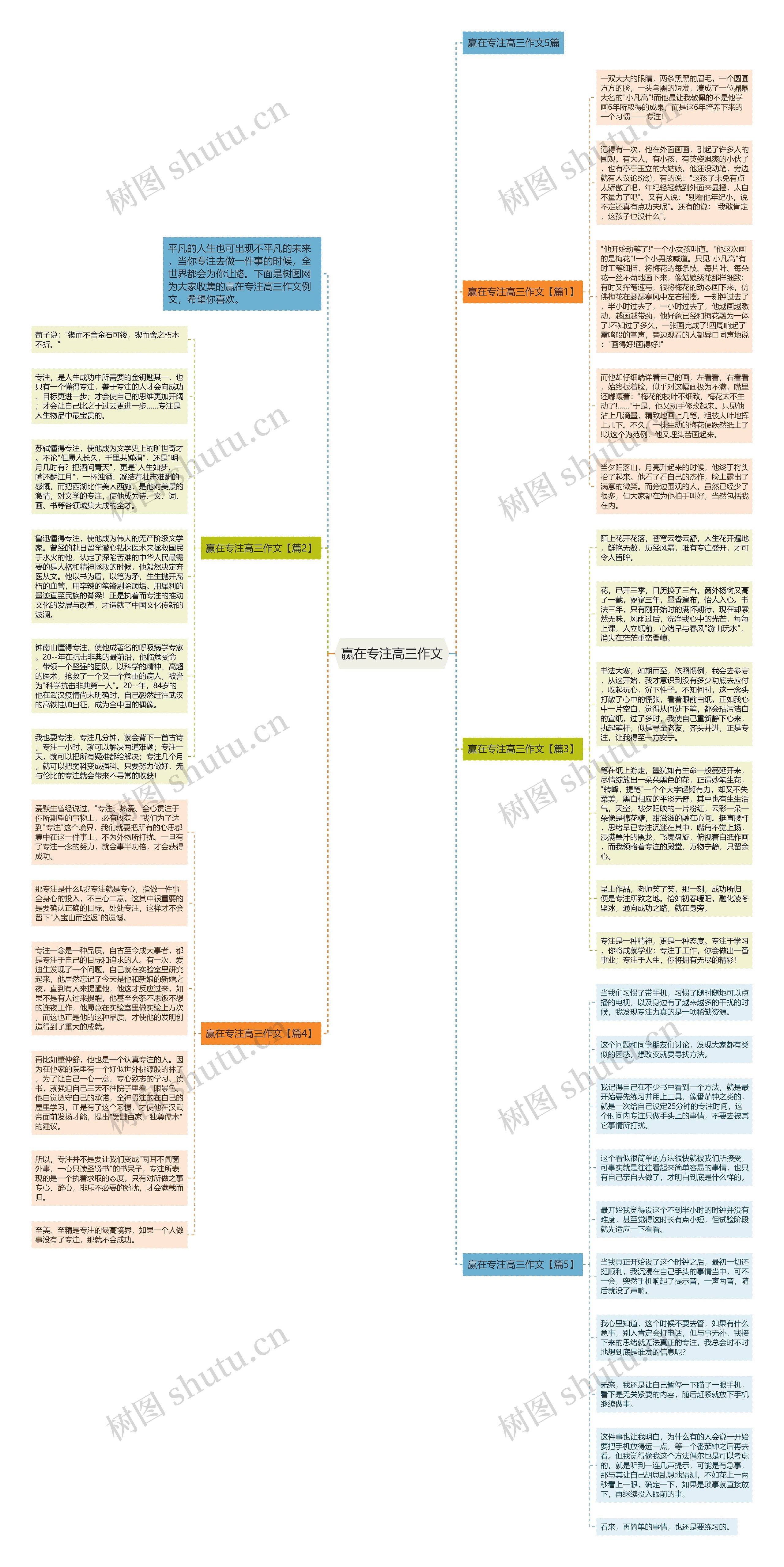 赢在专注高三作文思维导图