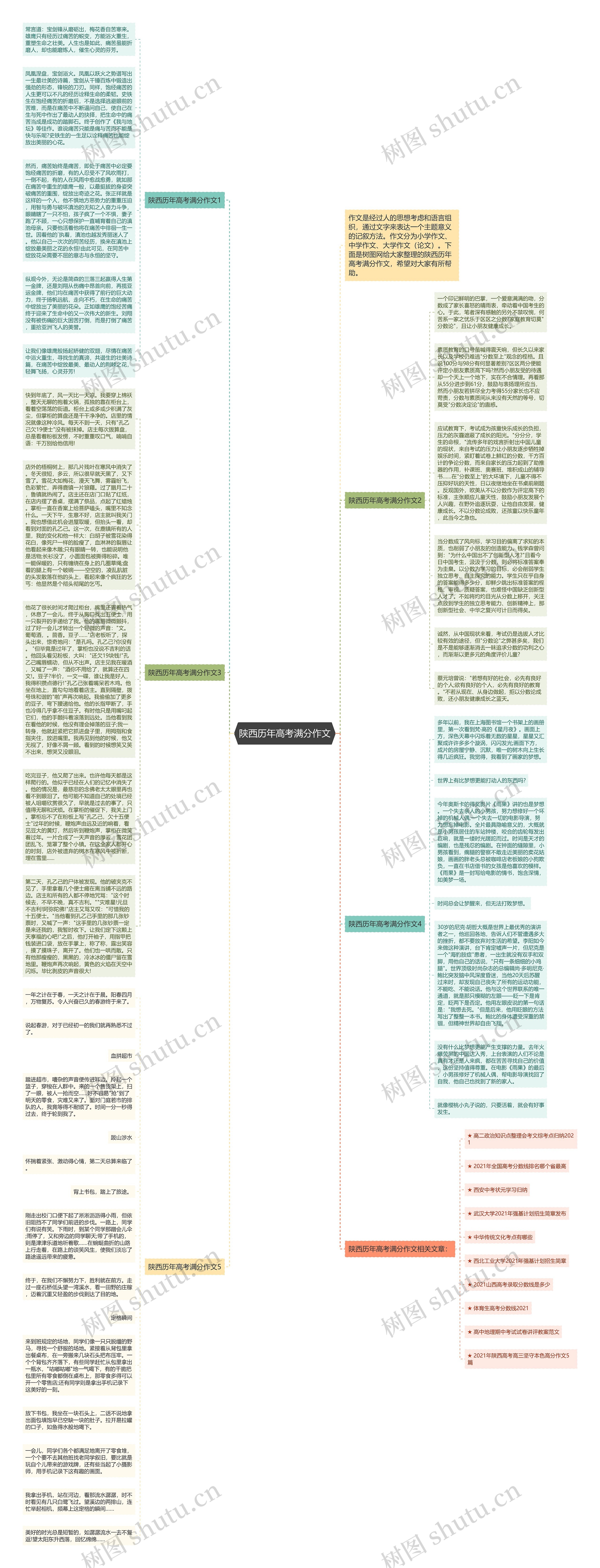 陕西历年高考满分作文思维导图