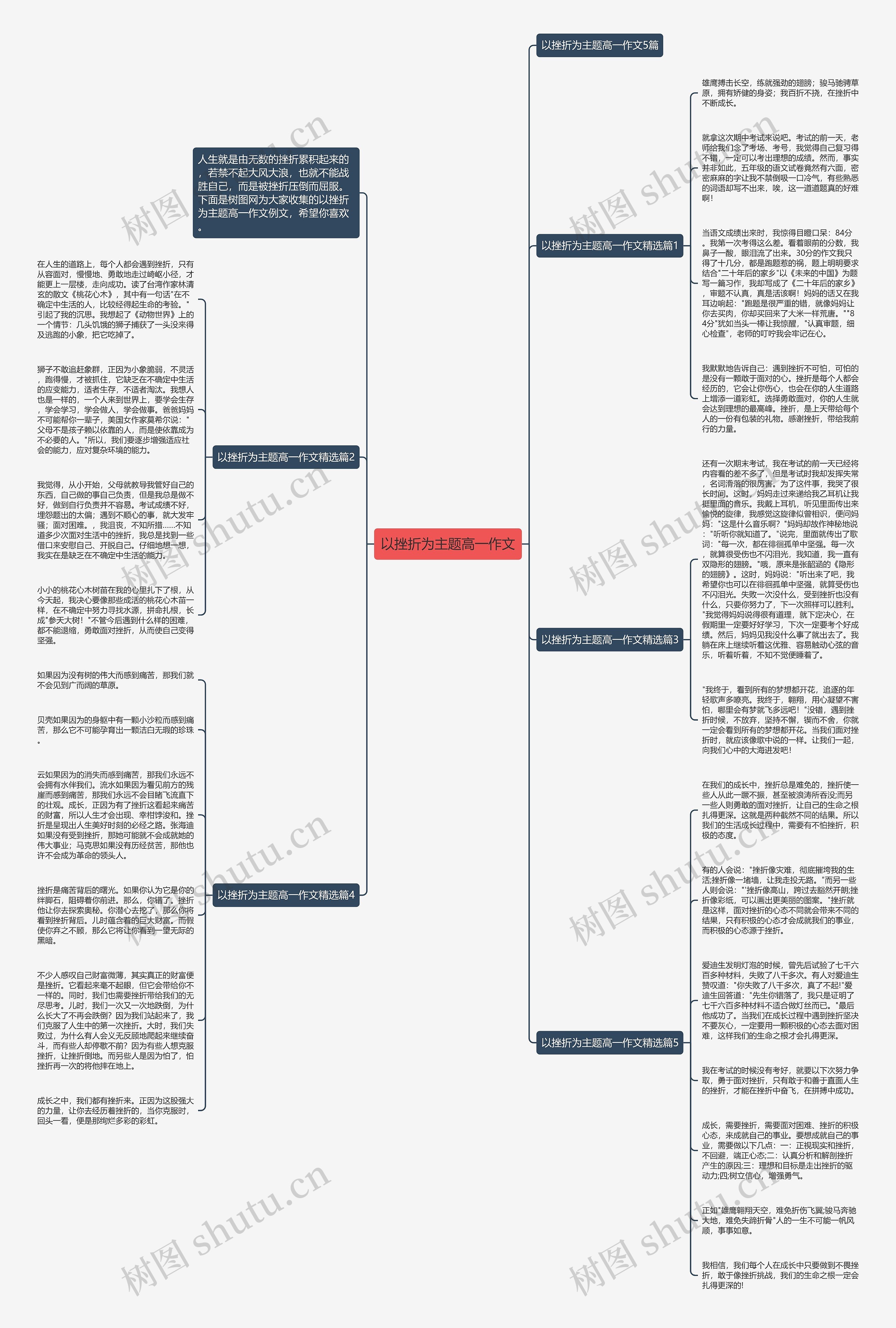 以挫折为主题高一作文思维导图
