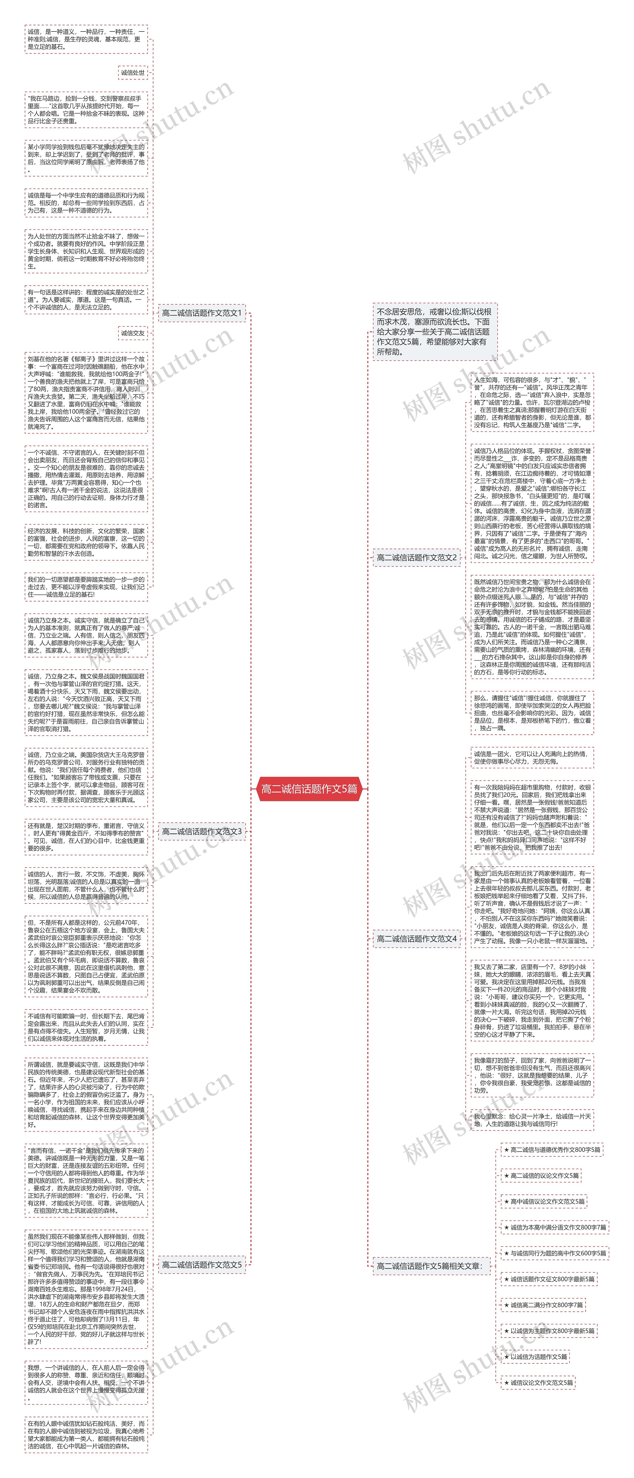 高二诚信话题作文5篇思维导图