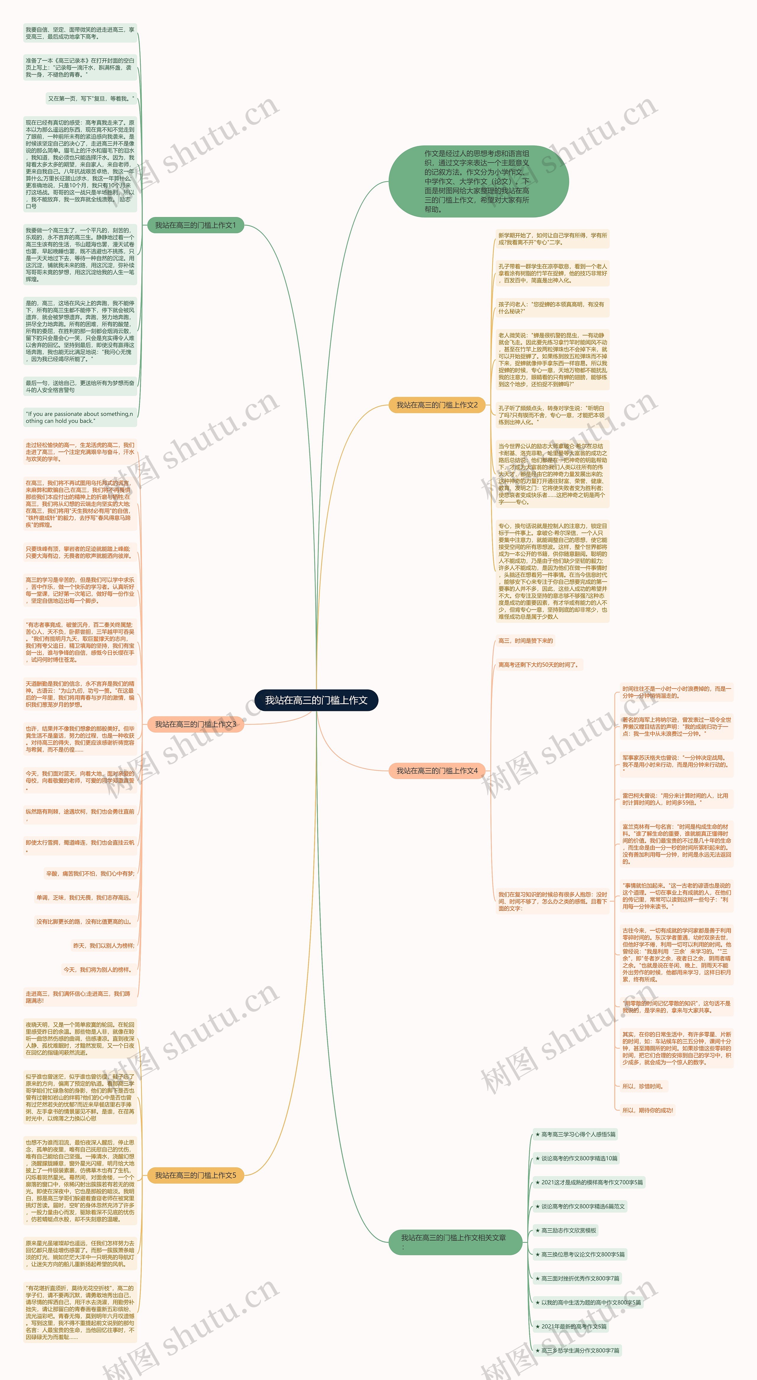 我站在高三的门槛上作文思维导图