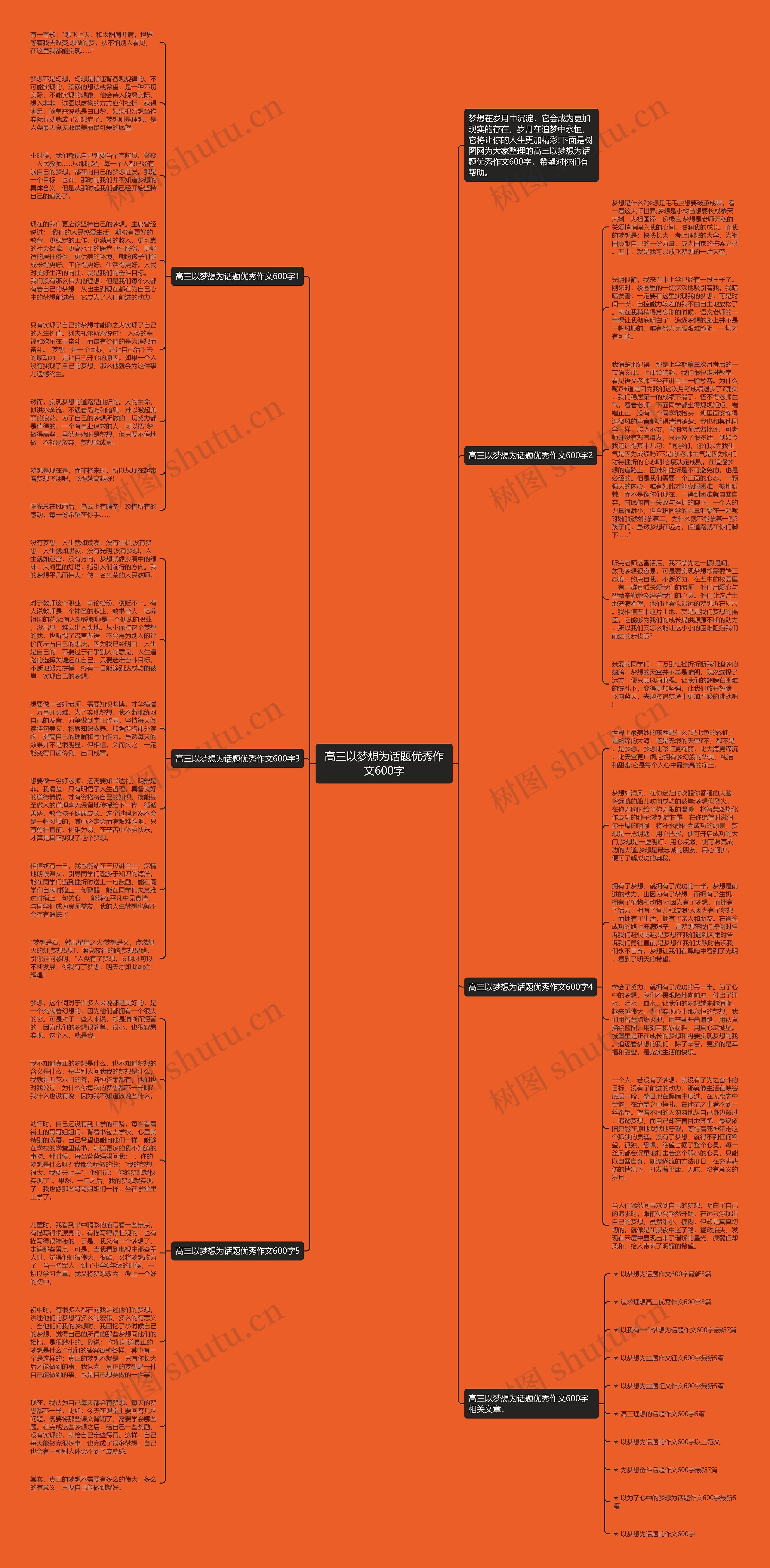 高三以梦想为话题优秀作文600字思维导图