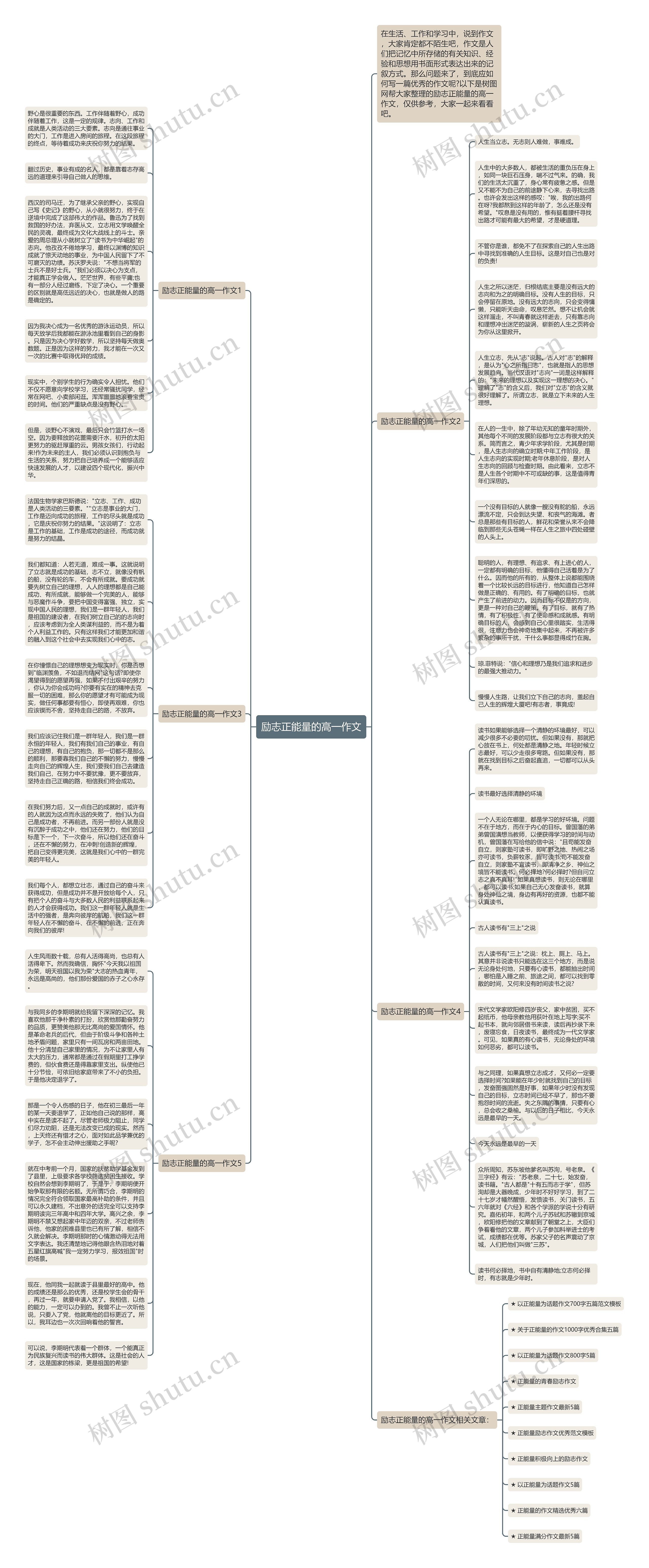 励志正能量的高一作文思维导图