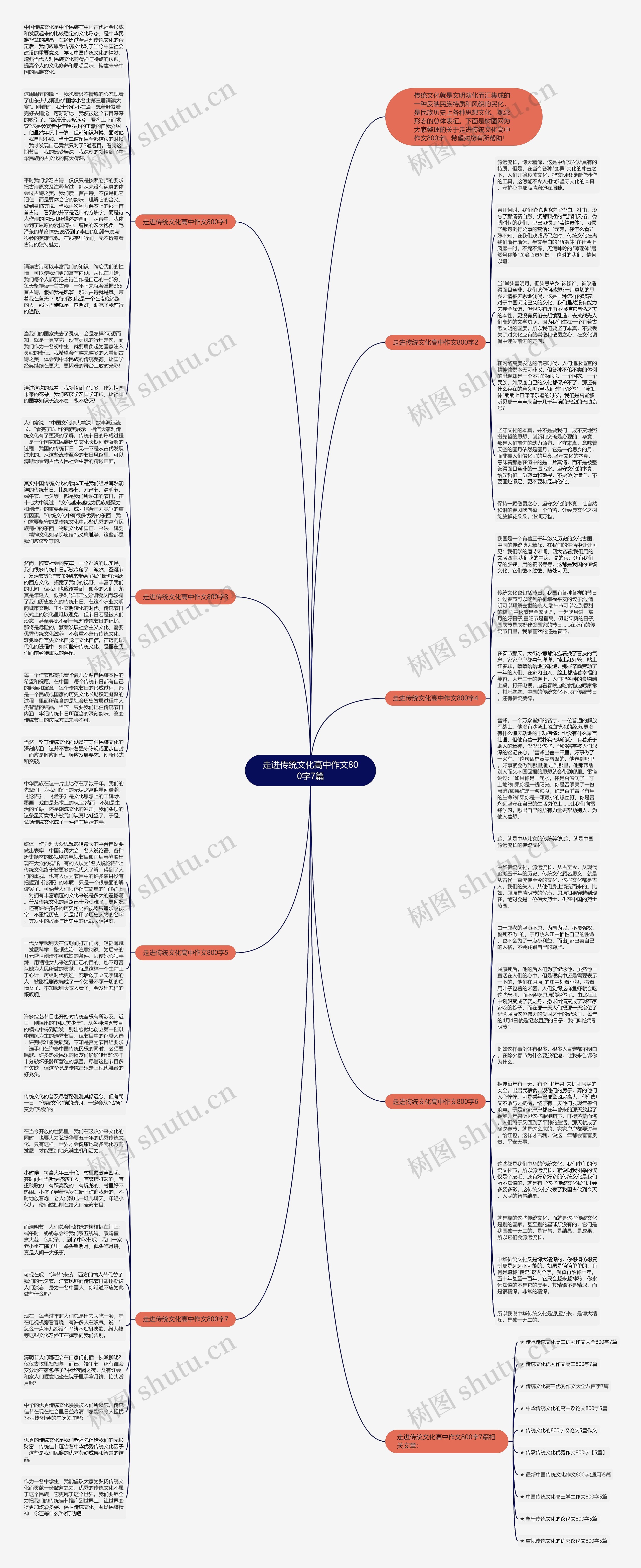 走进传统文化高中作文800字7篇思维导图