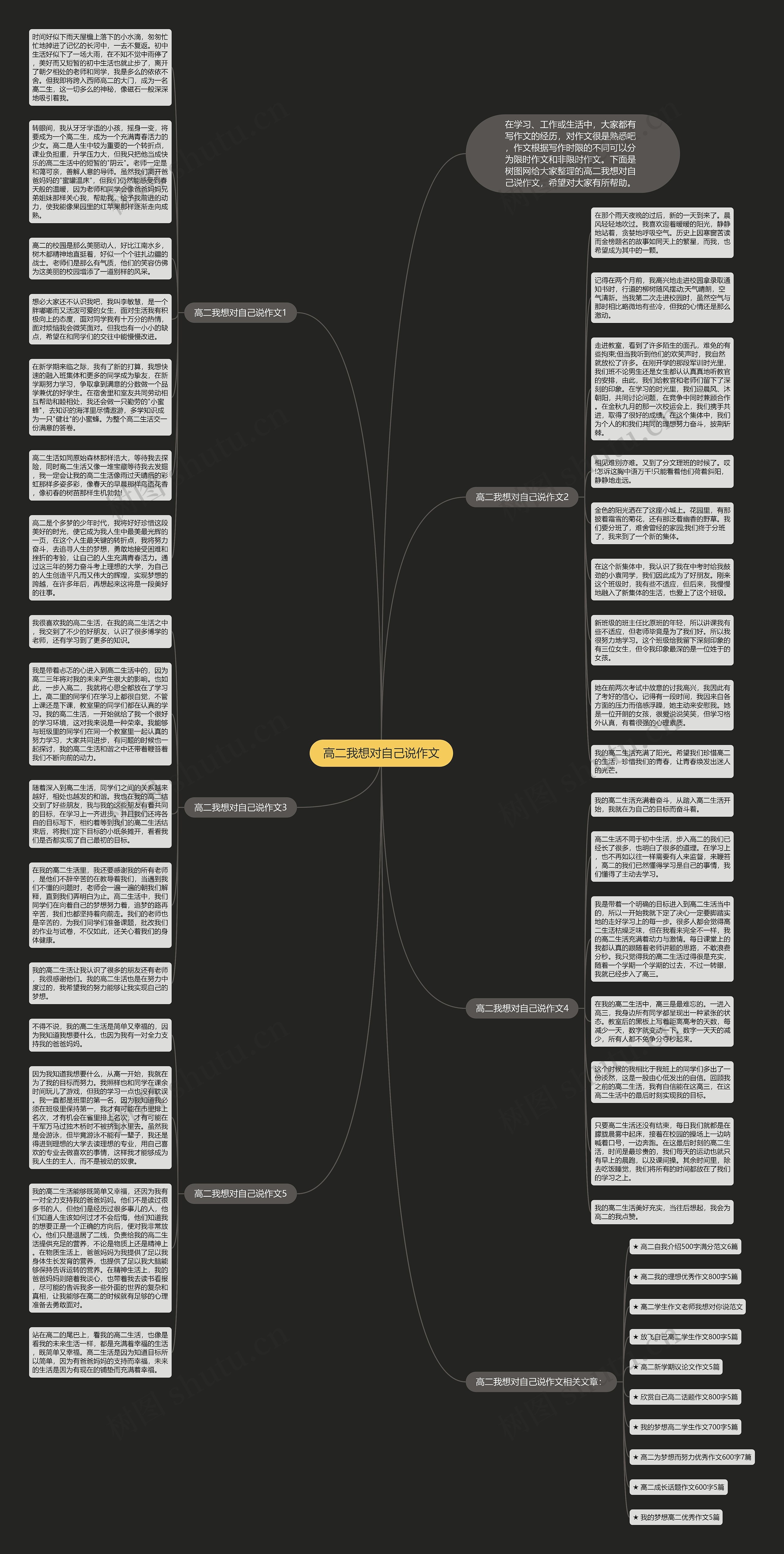 高二我想对自己说作文思维导图