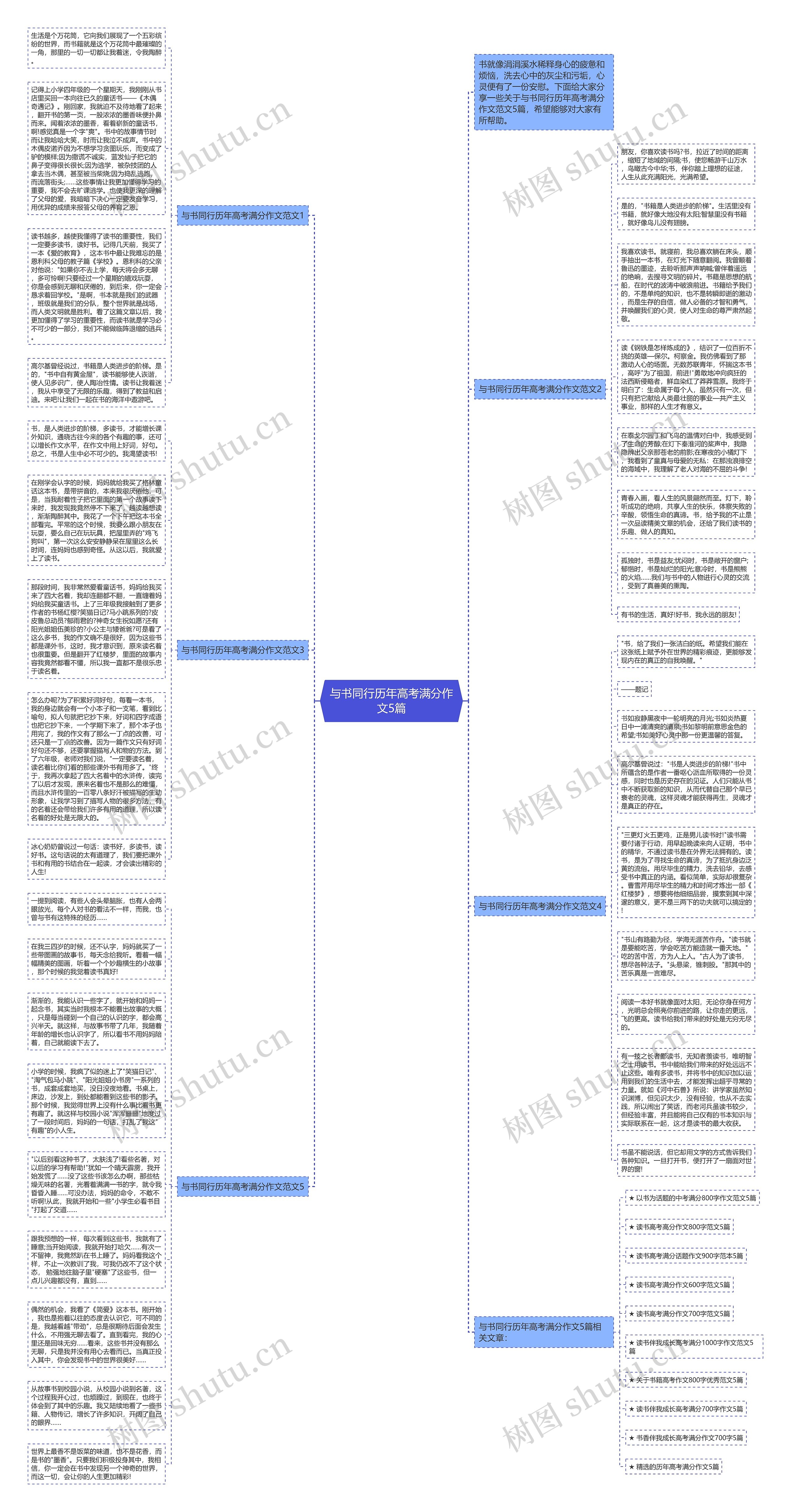 与书同行历年高考满分作文5篇思维导图