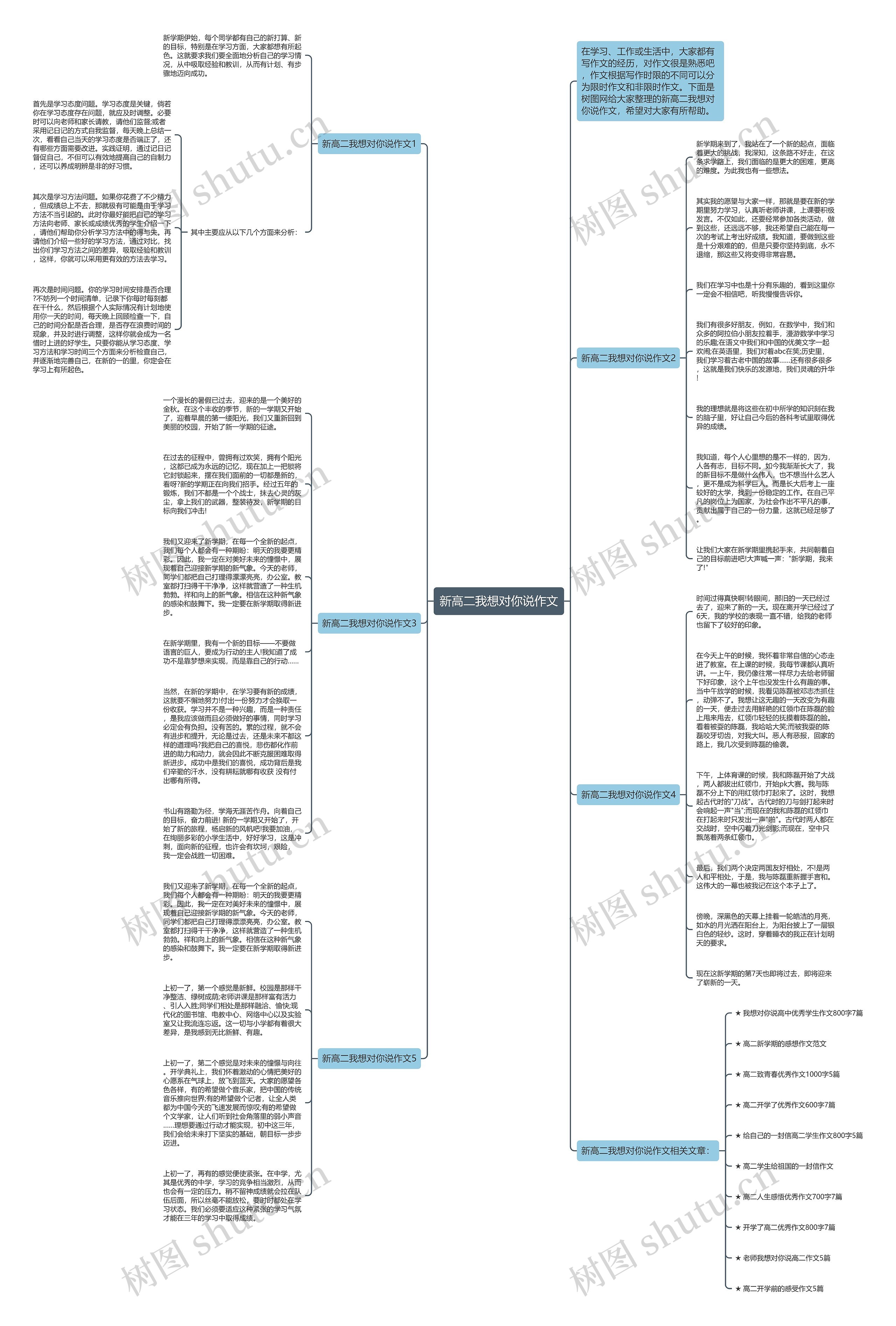 新高二我想对你说作文思维导图