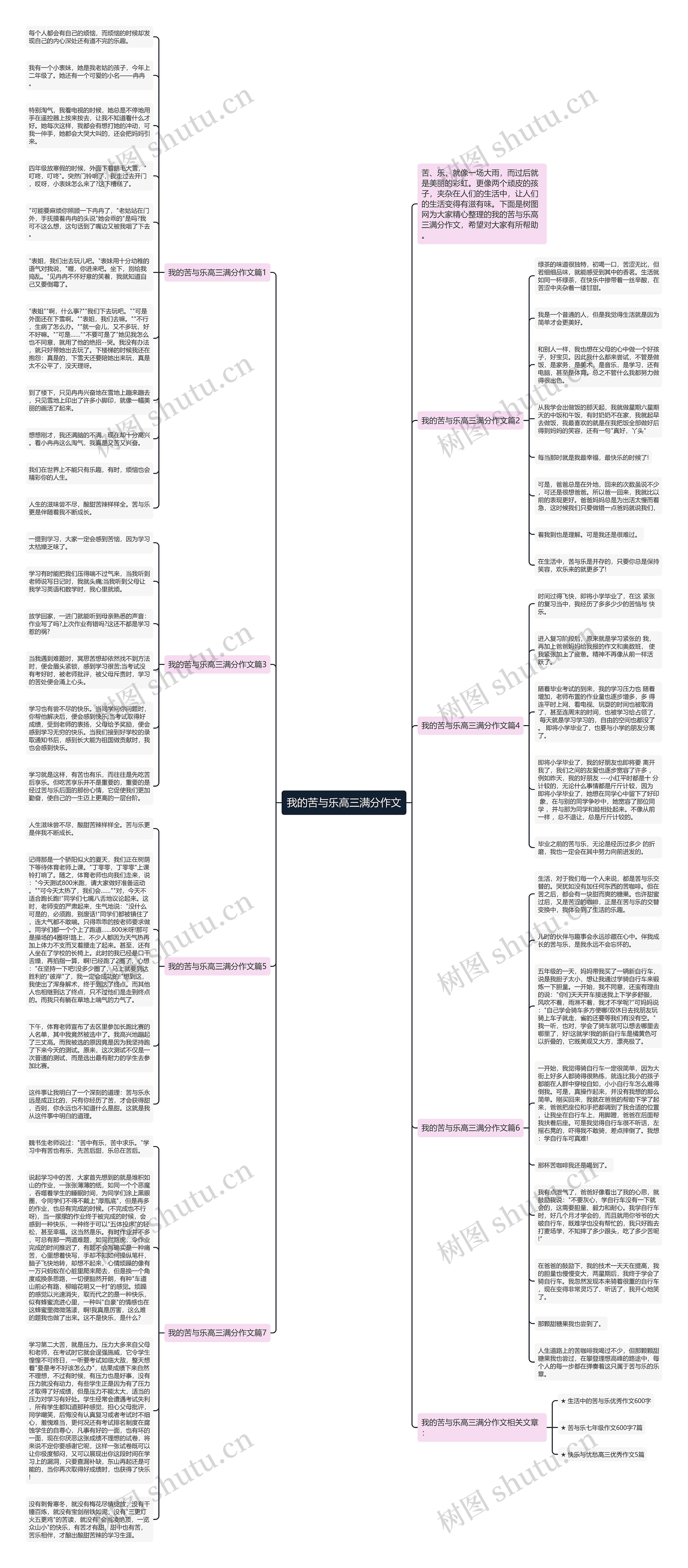我的苦与乐高三满分作文思维导图