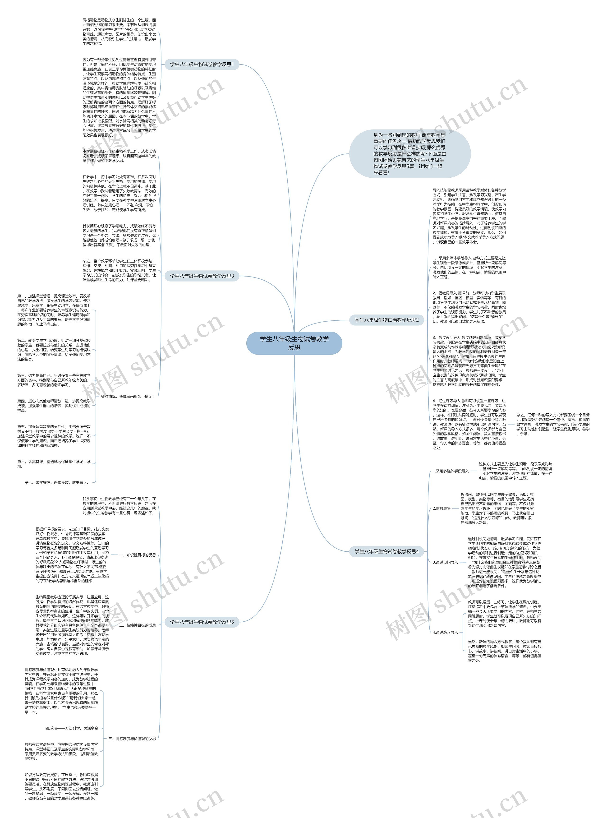 学生八年级生物试卷教学反思思维导图高清图 学生八年级生物试卷教学反思思维导图