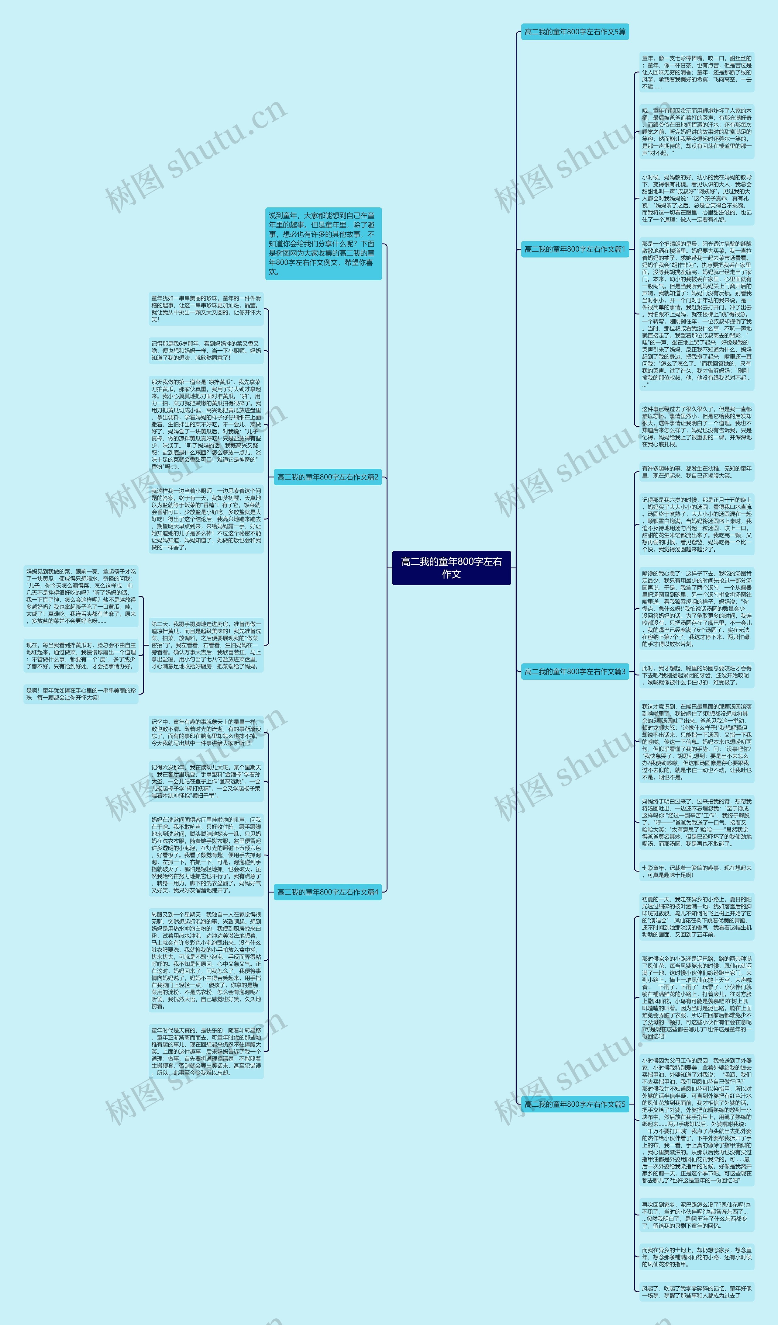 高二我的童年800字左右作文思维导图
