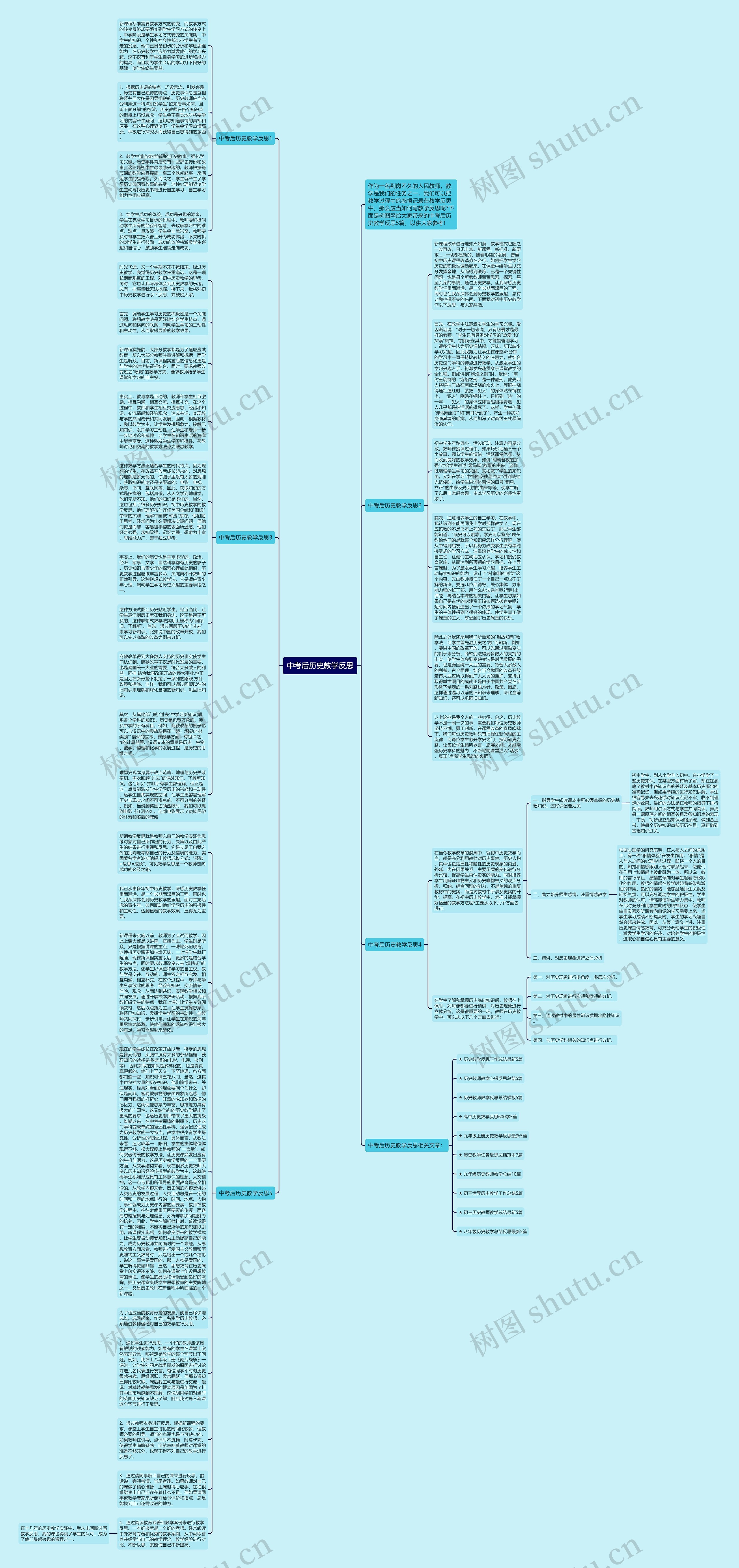 中考后历史教学反思思维导图