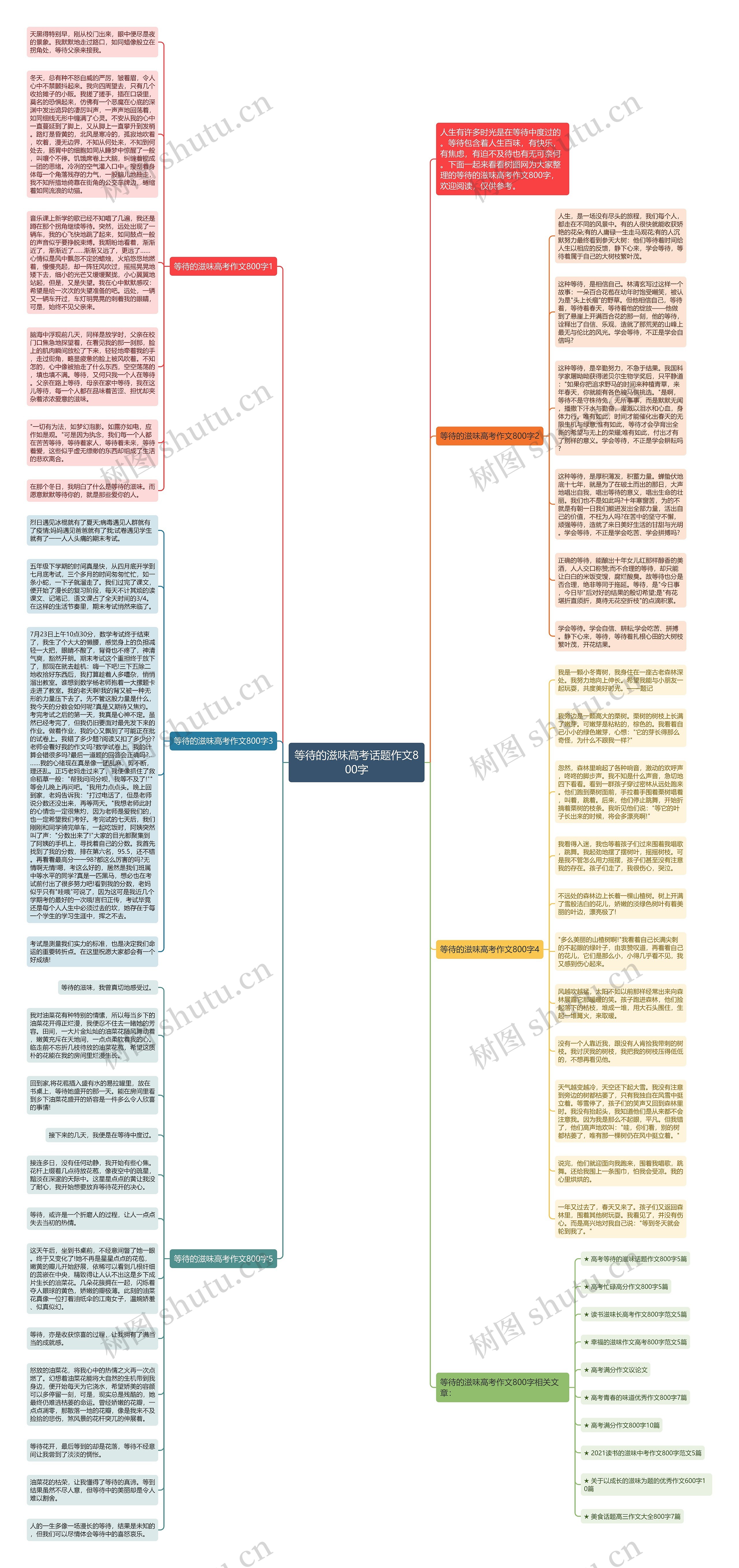 等待的滋味高考话题作文800字思维导图