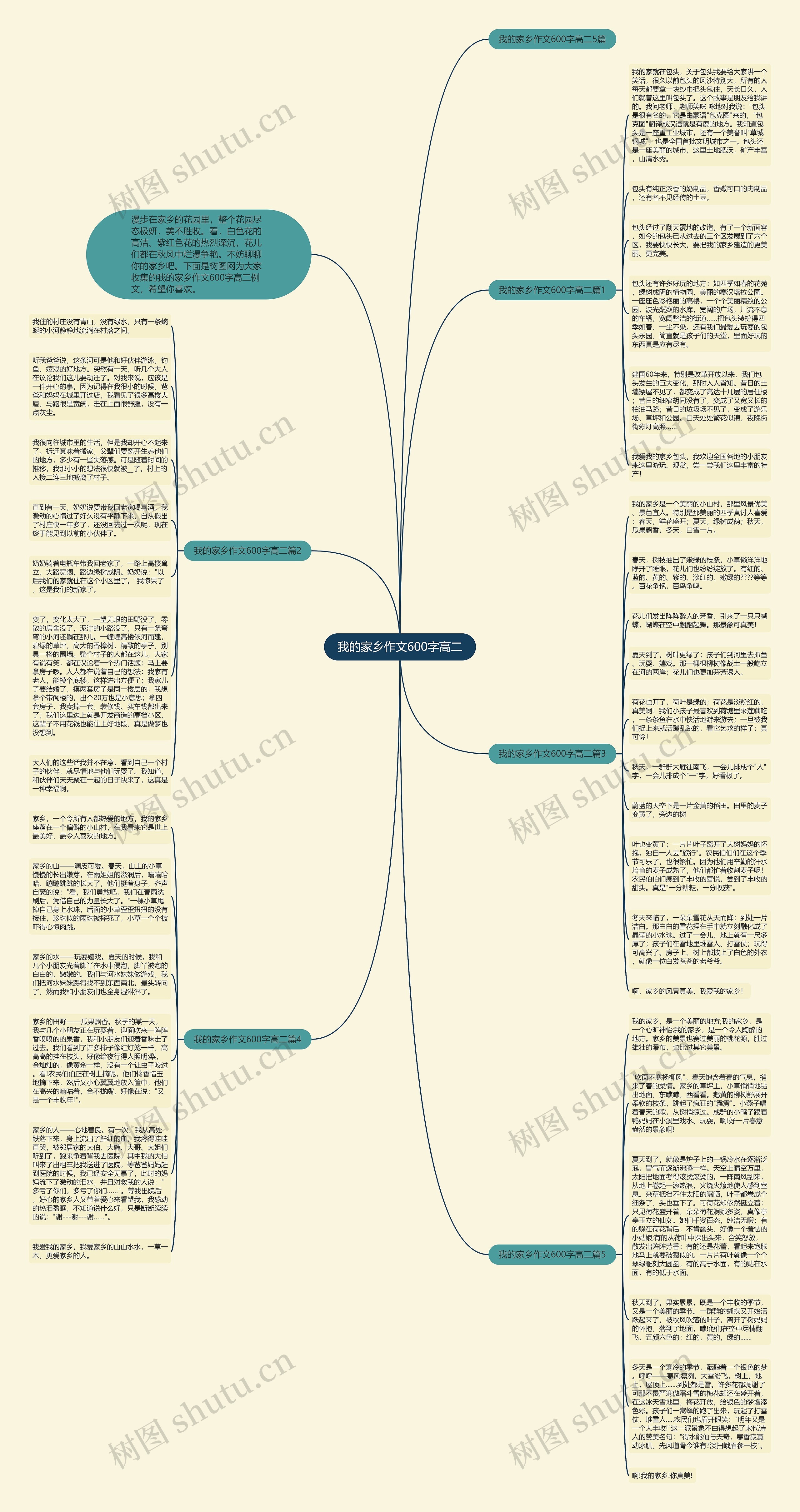 我的家乡作文600字高二思维导图