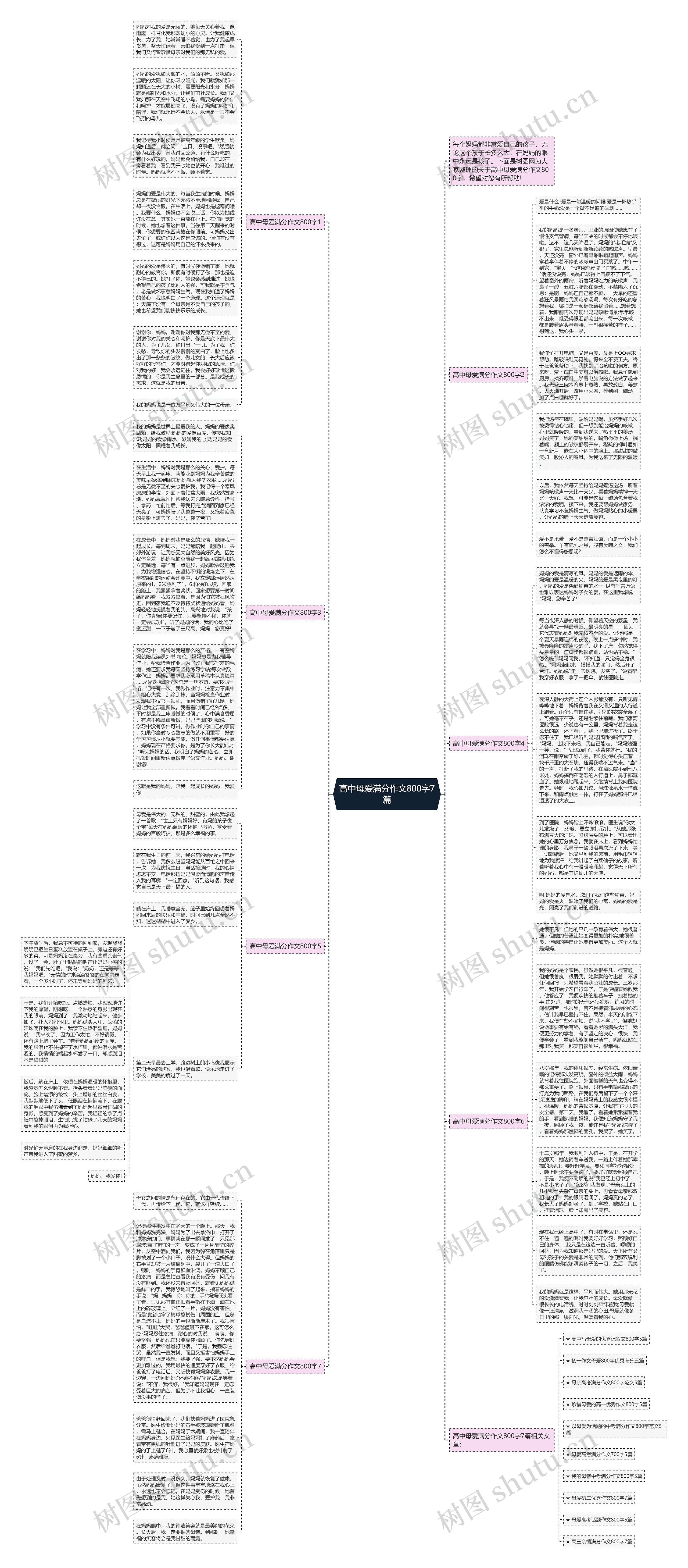高中母爱满分作文800字7篇思维导图