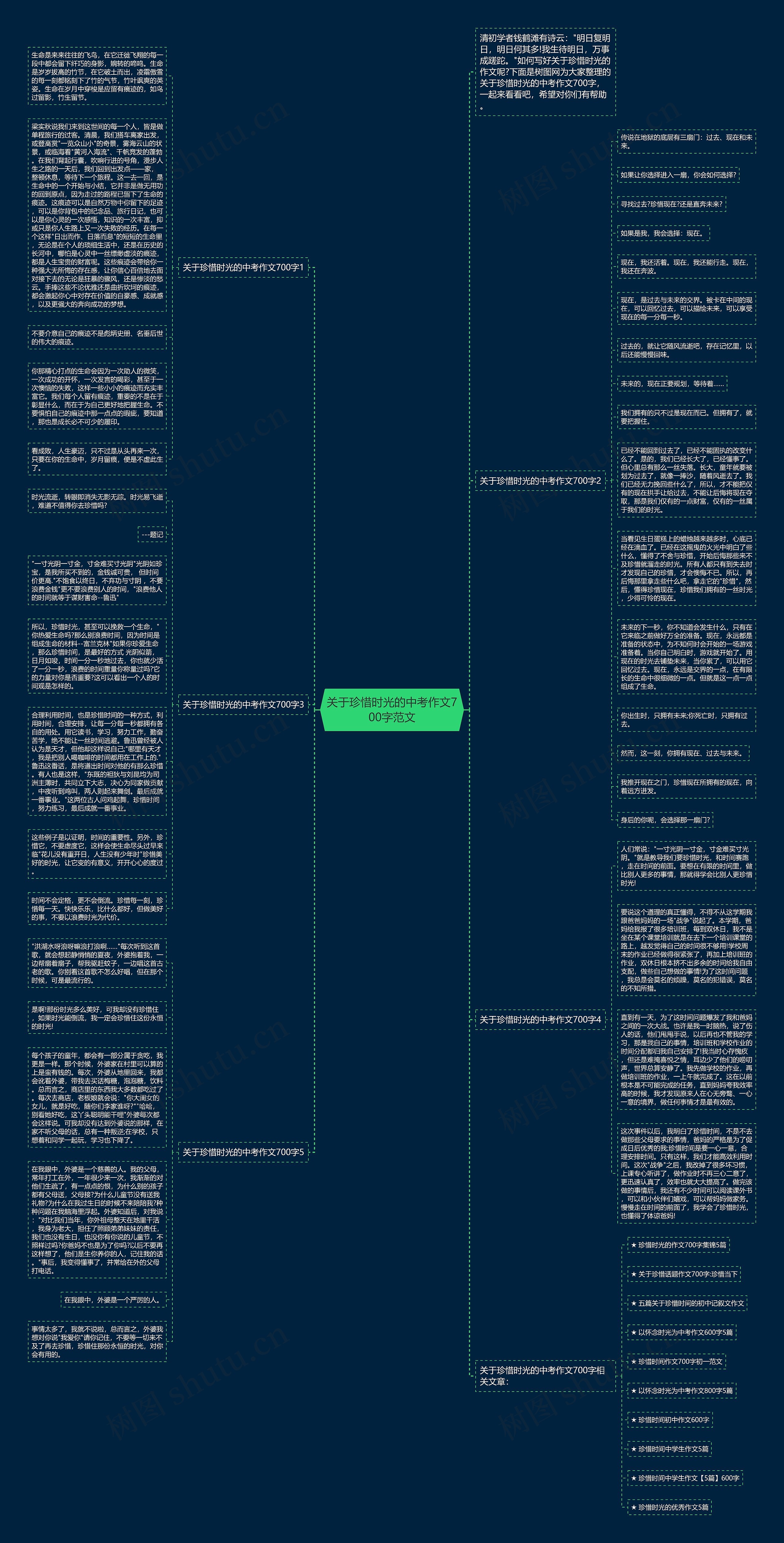 关于珍惜时光的中考作文700字范文思维导图