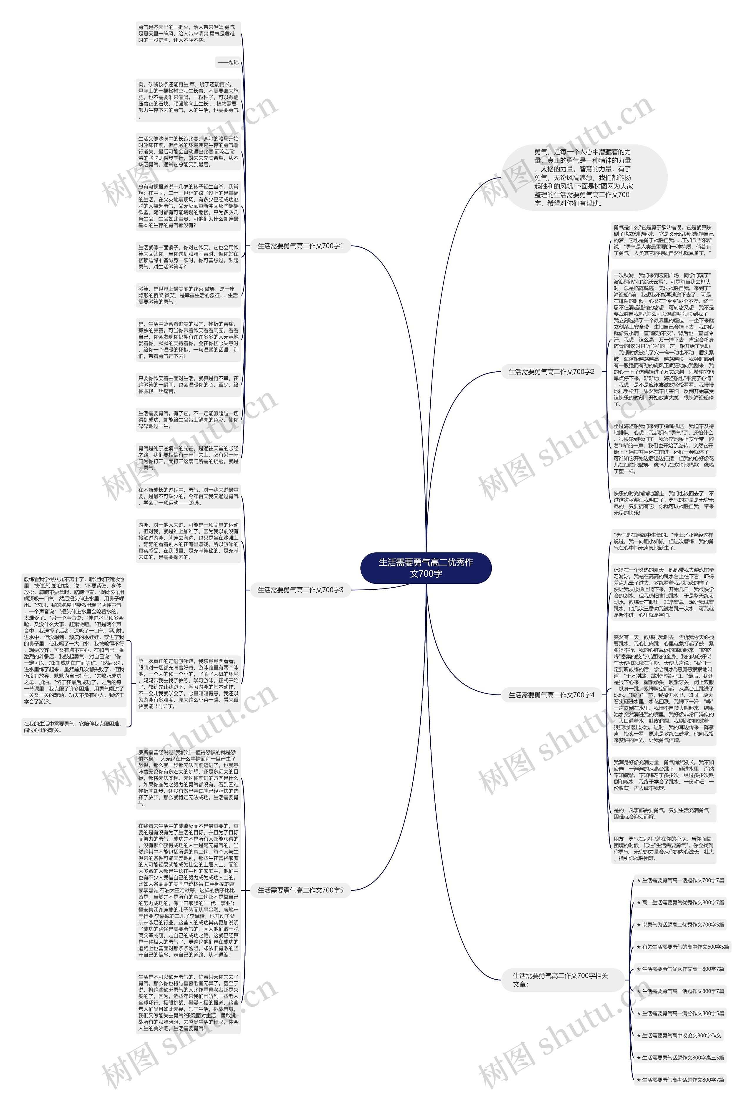 生活需要勇气高二优秀作文700字思维导图