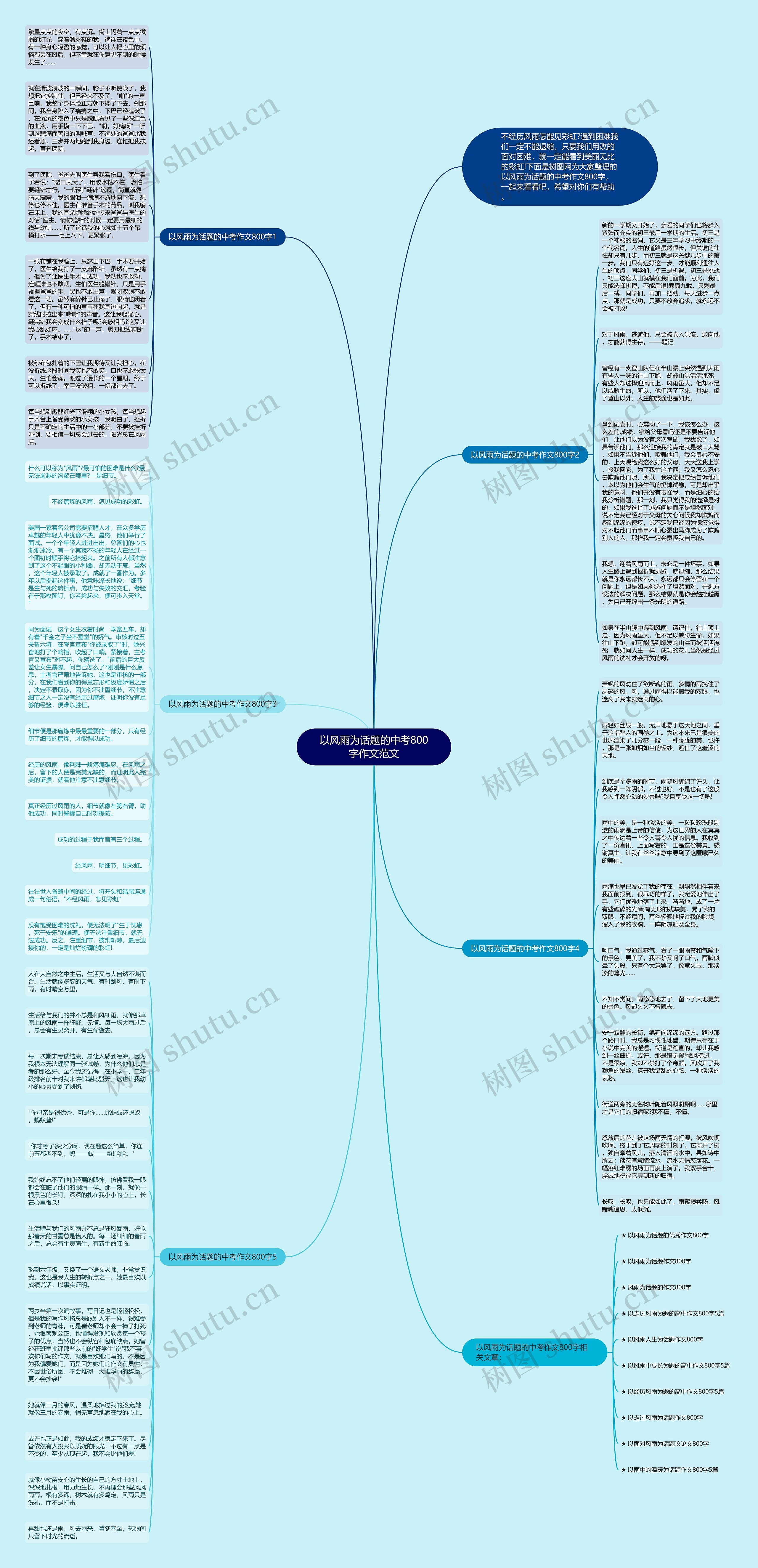 以风雨为话题的中考800字作文范文思维导图