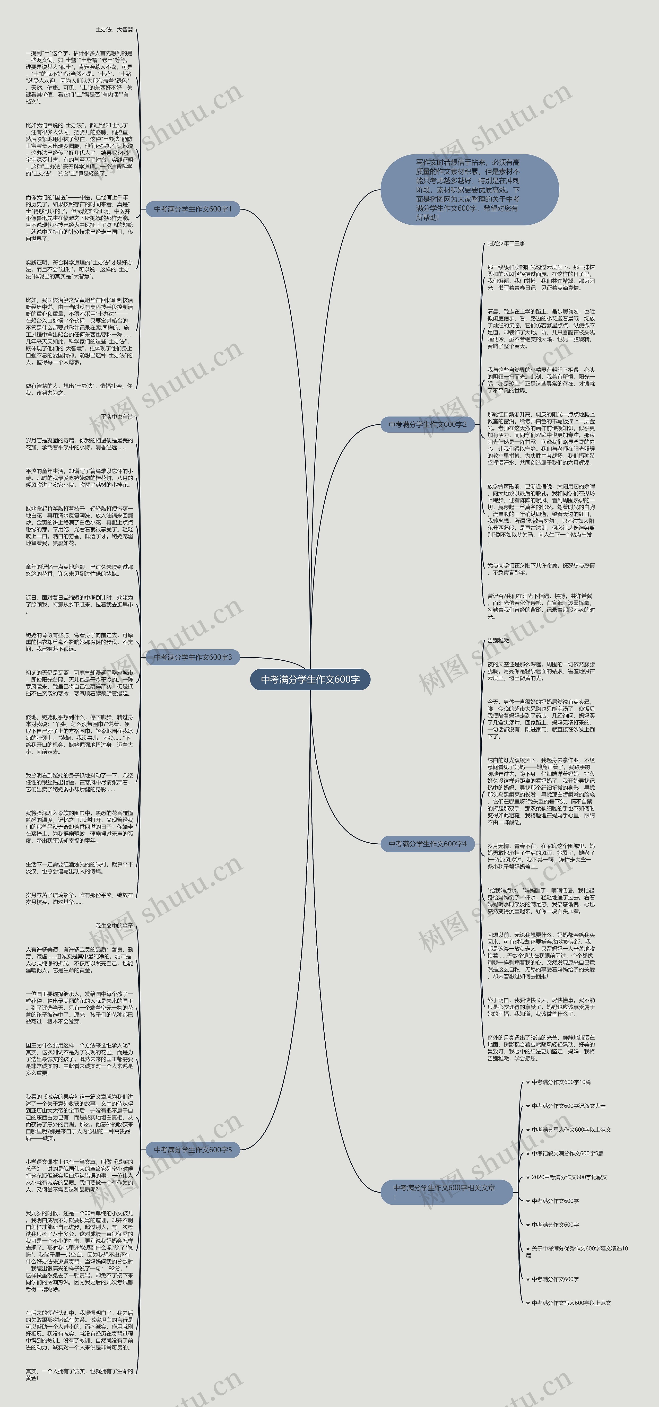 中考满分学生作文600字思维导图高清图 中考满分学生作文600字思维导图