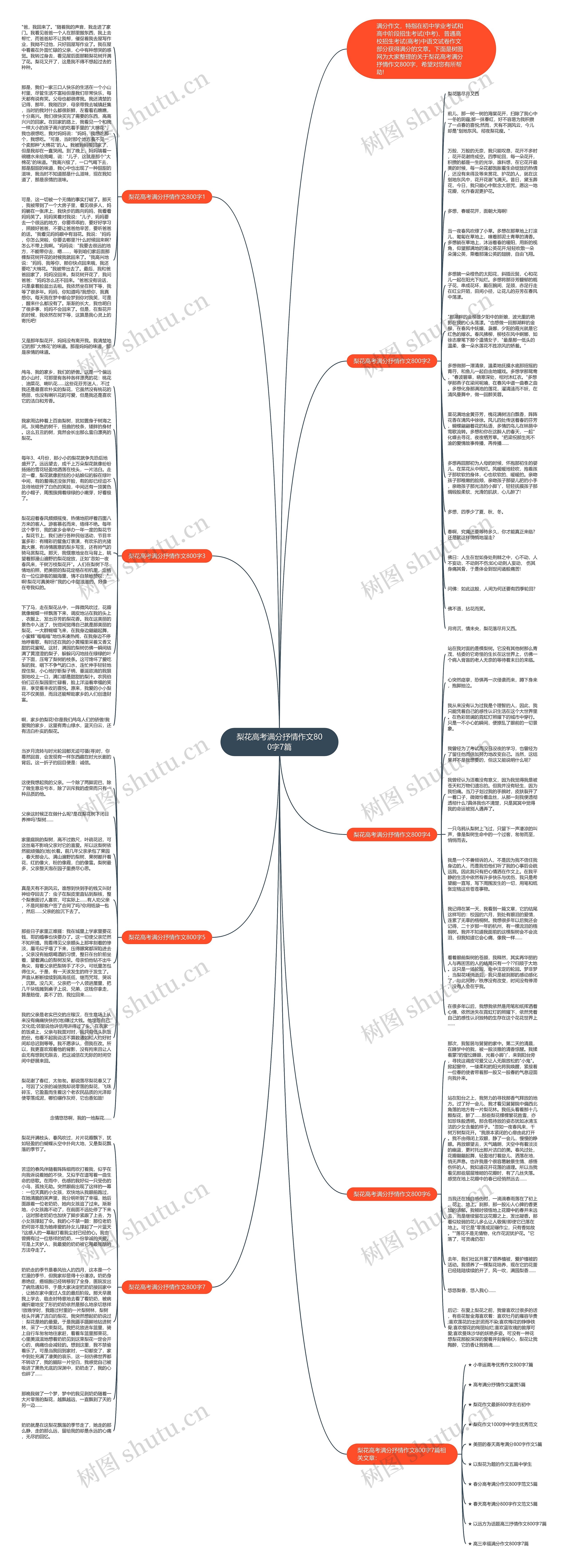 梨花高考满分抒情作文800字7篇思维导图