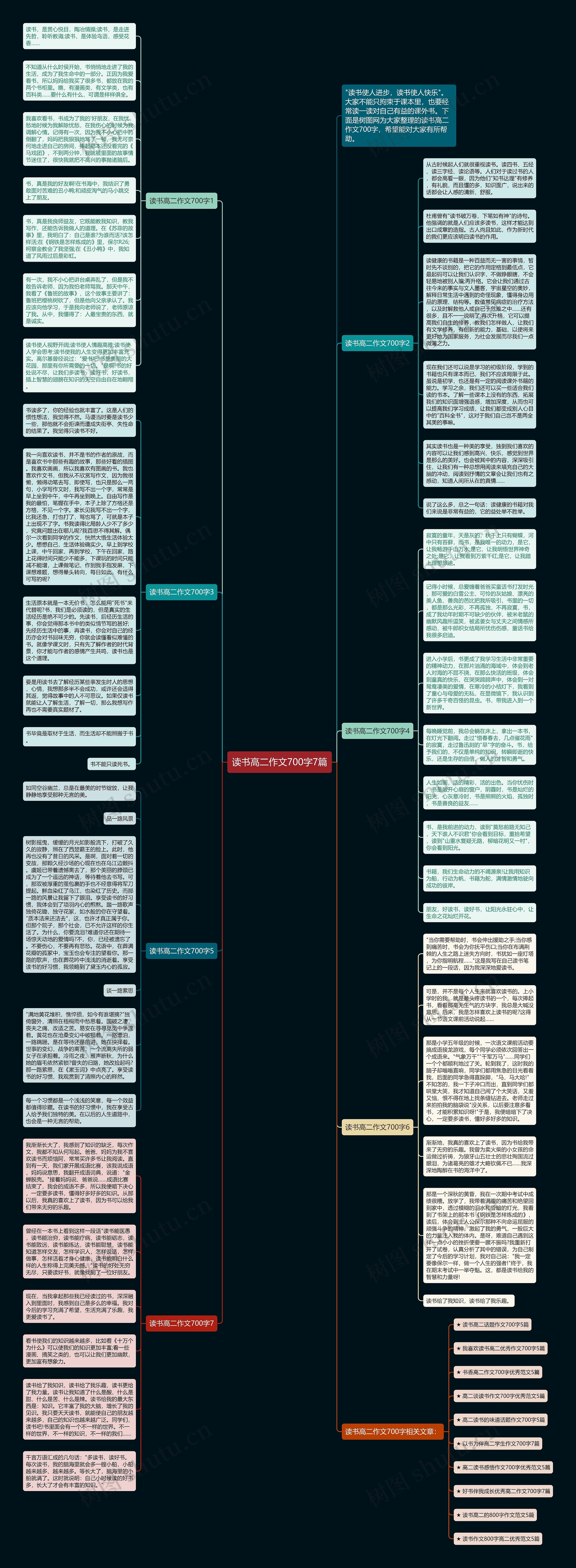 读书高二作文700字7篇思维导图