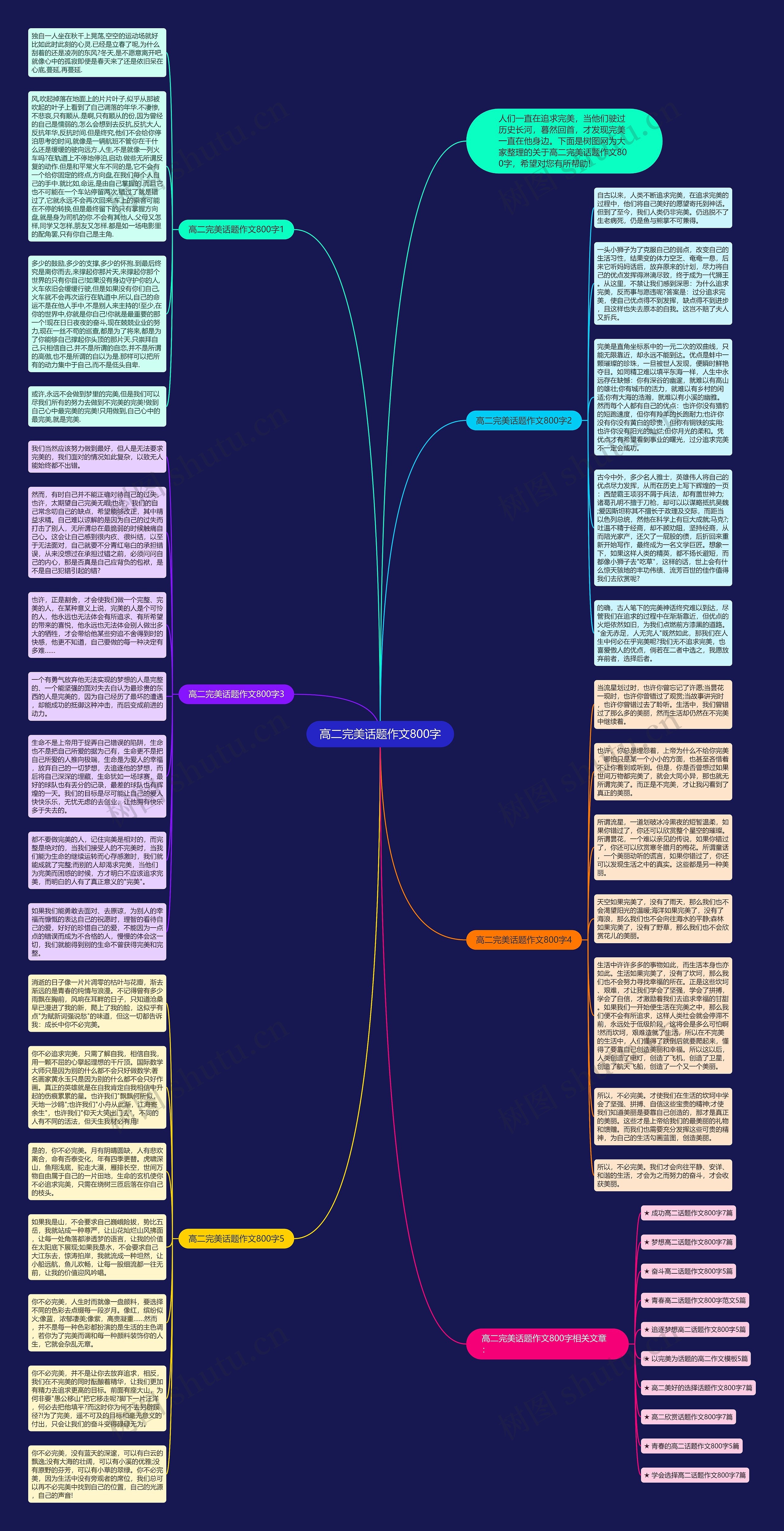 高二完美话题作文800字思维导图