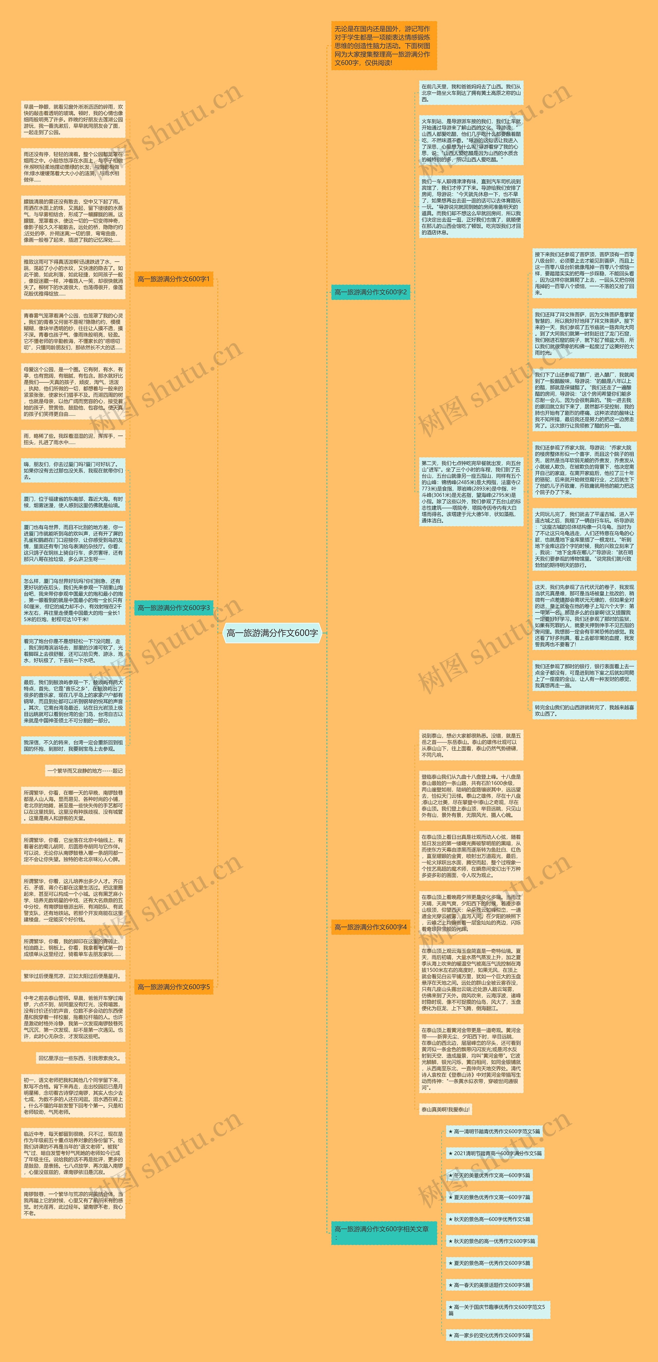 高一旅游满分作文600字思维导图