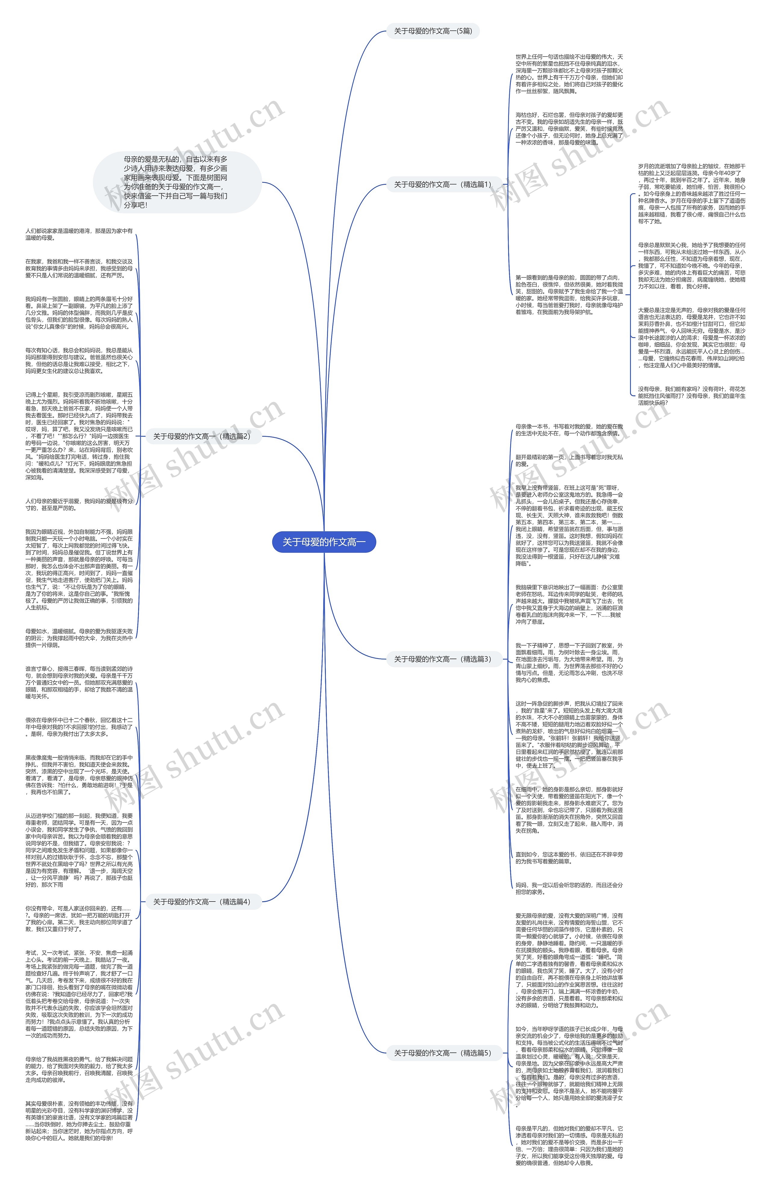 关于母爱的作文高一思维导图