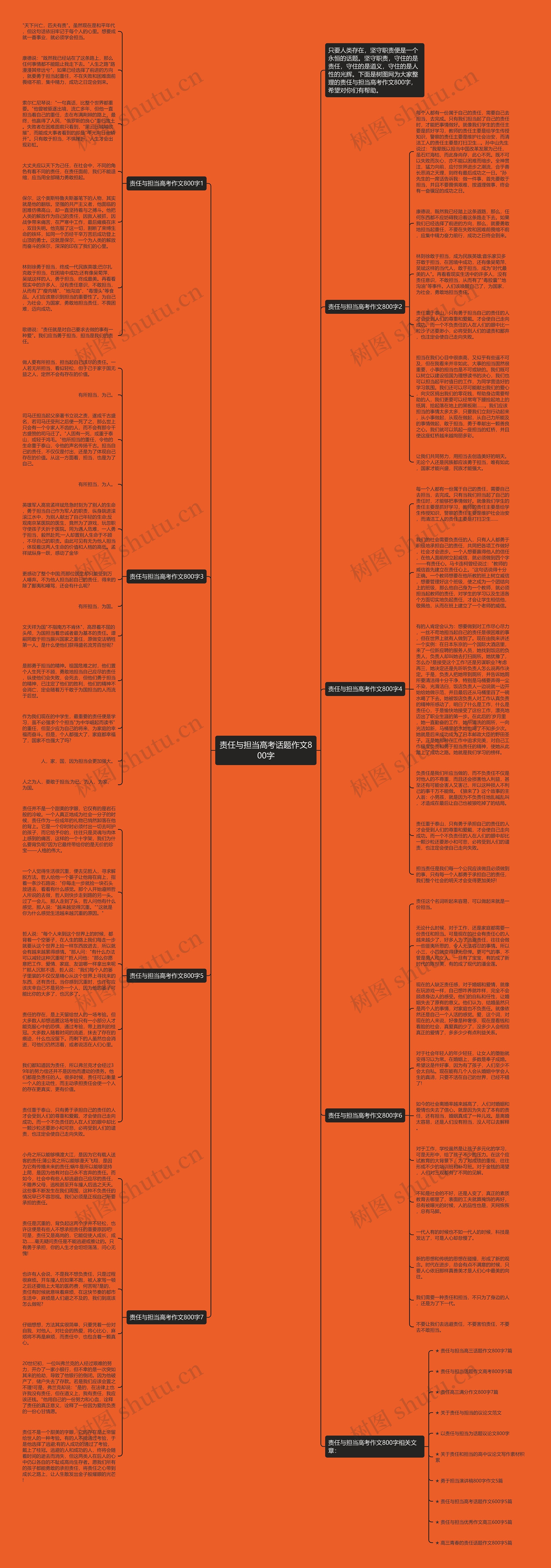 责任与担当高考话题作文800字思维导图