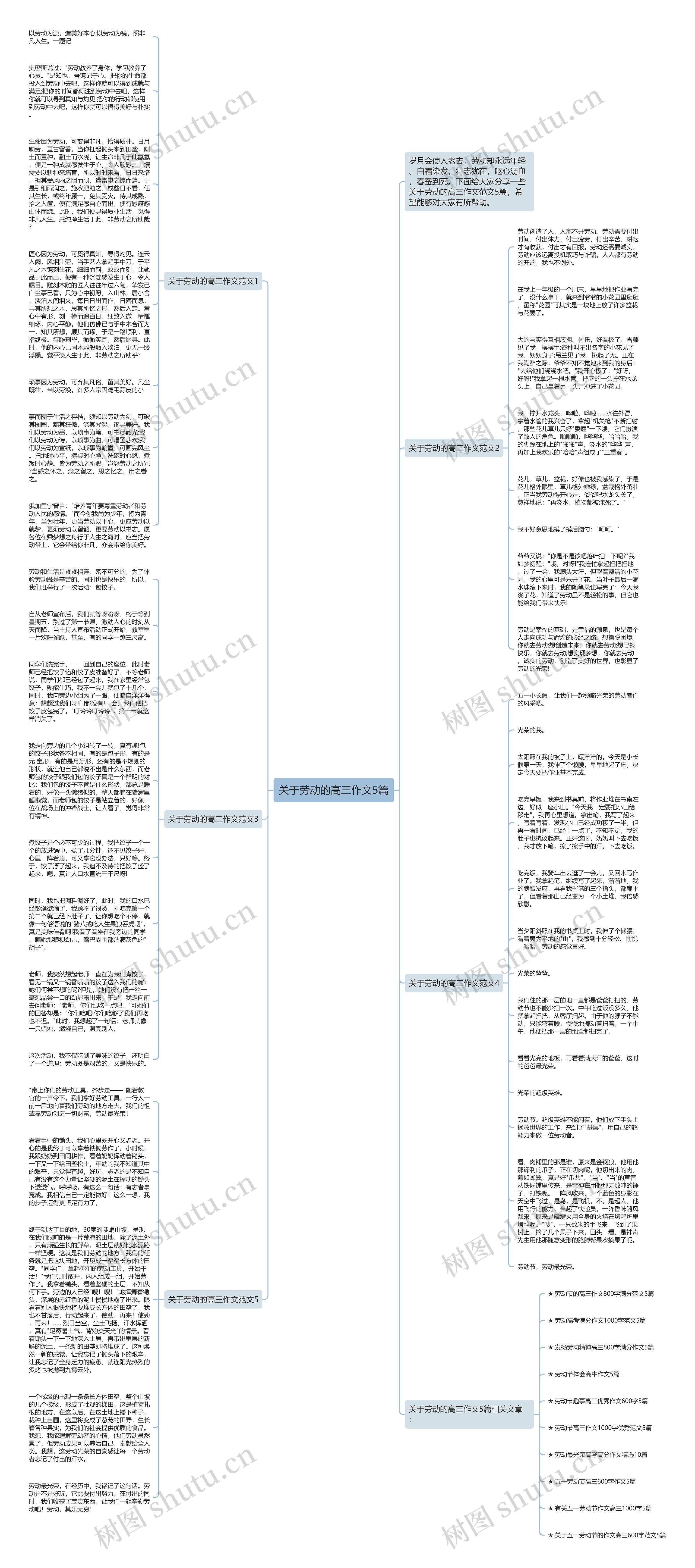 关于劳动的高三作文5篇思维导图