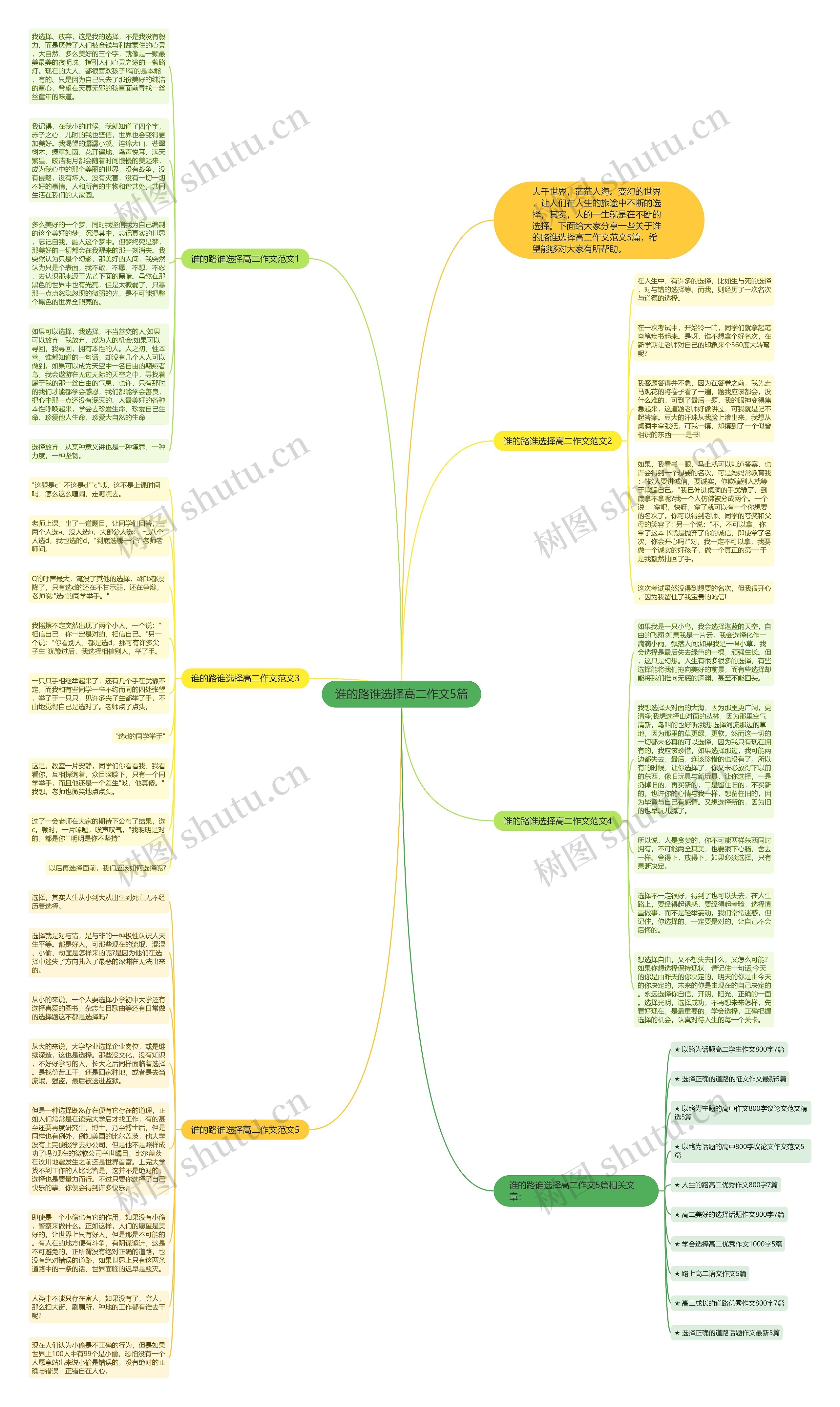 谁的路谁选择高二作文5篇思维导图